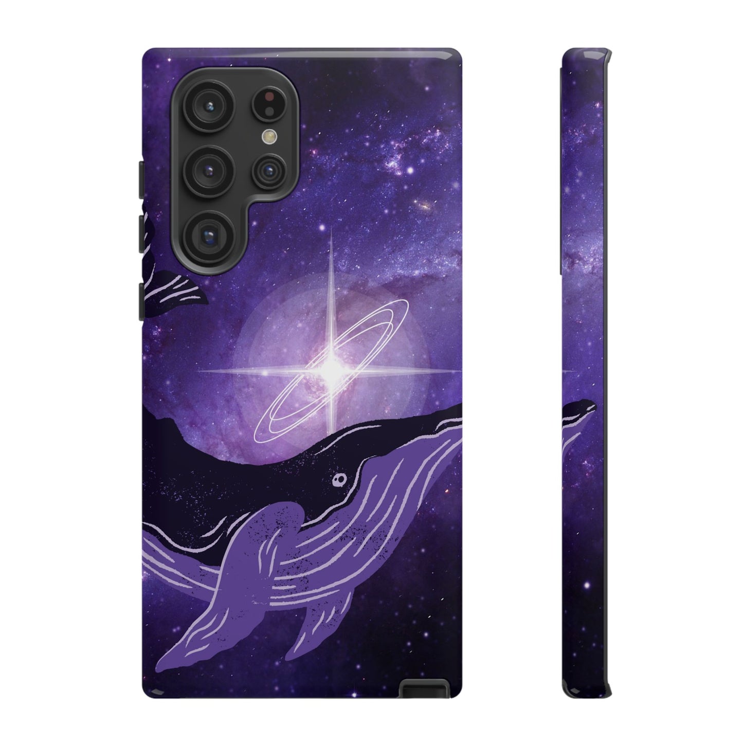 Purple Whale in Outer Space Phone Case