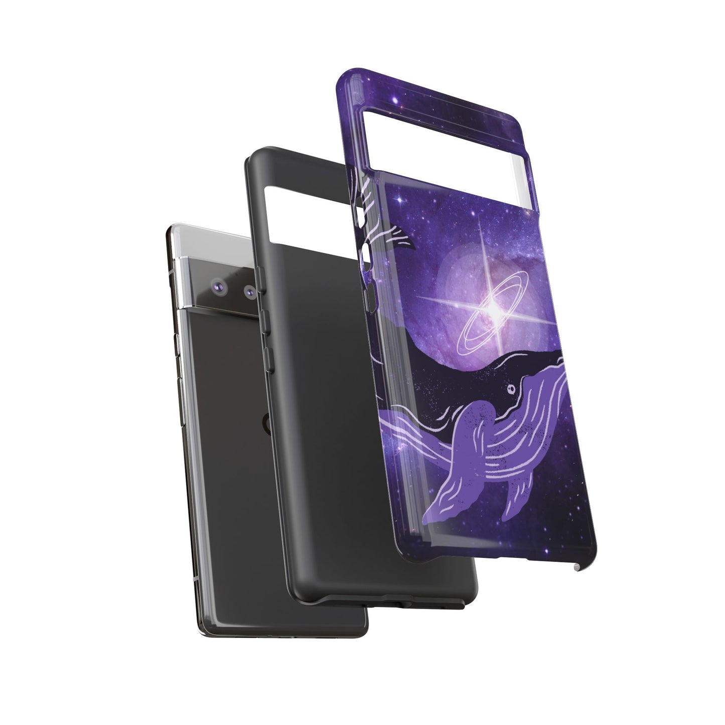 Purple Whale in Outer Space Phone Case