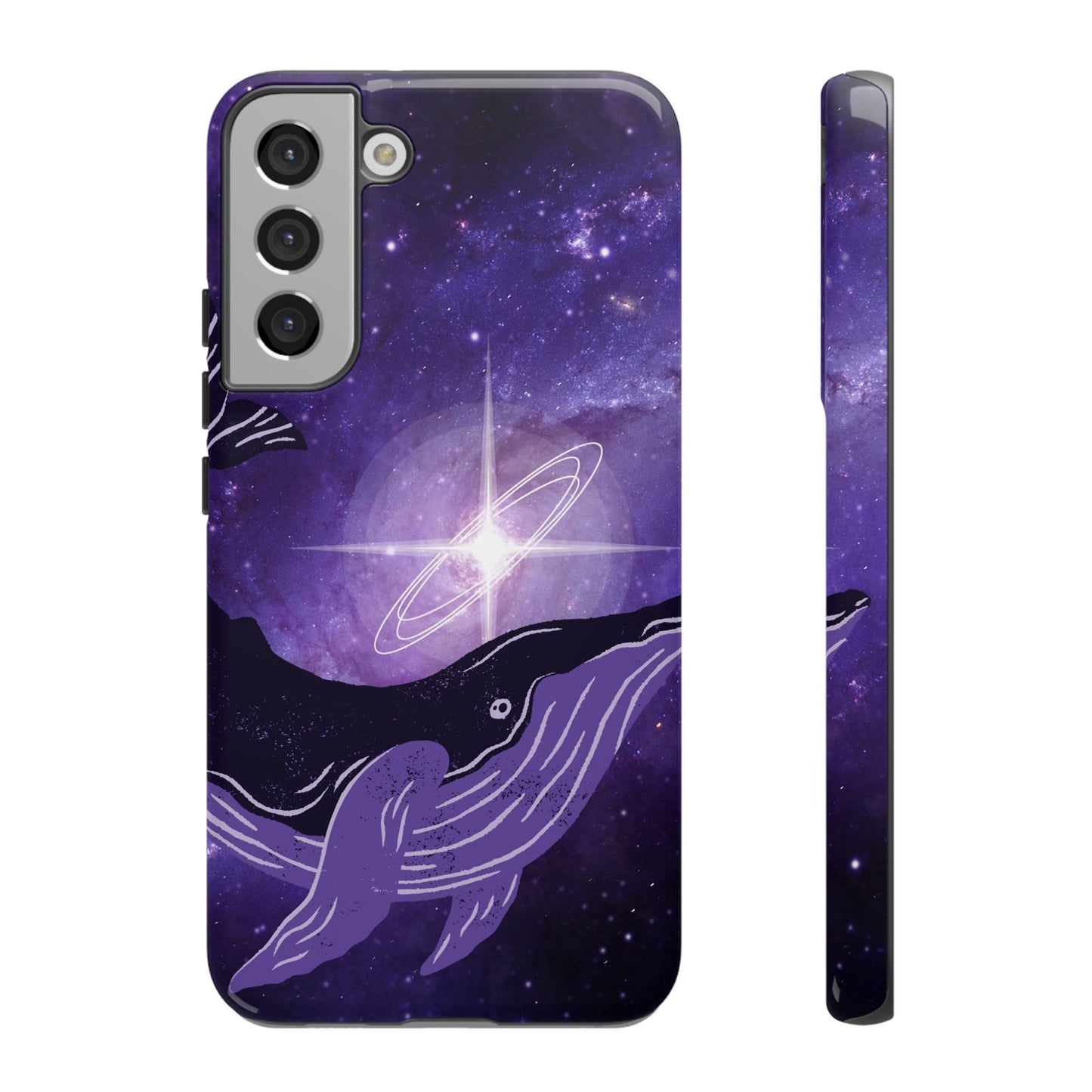 Purple Whale in Outer Space Phone Case
