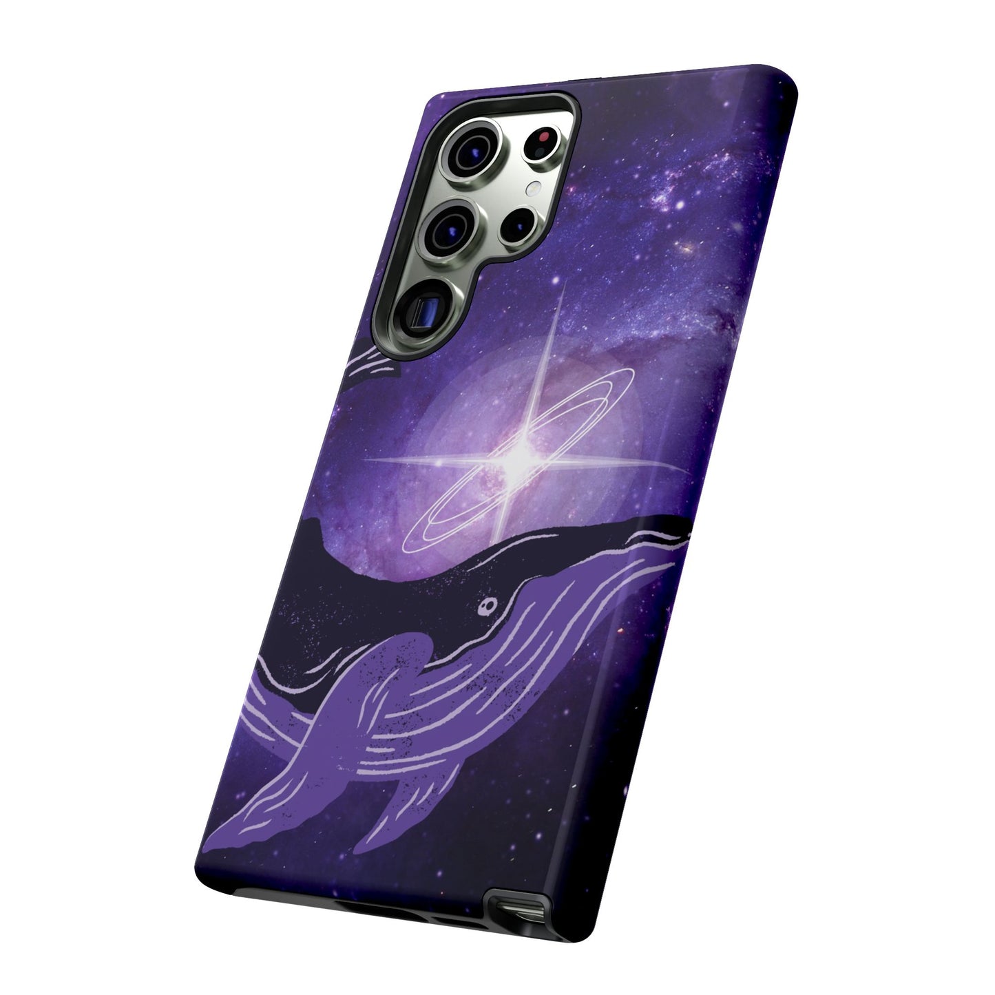 Purple Whale in Outer Space Phone Case