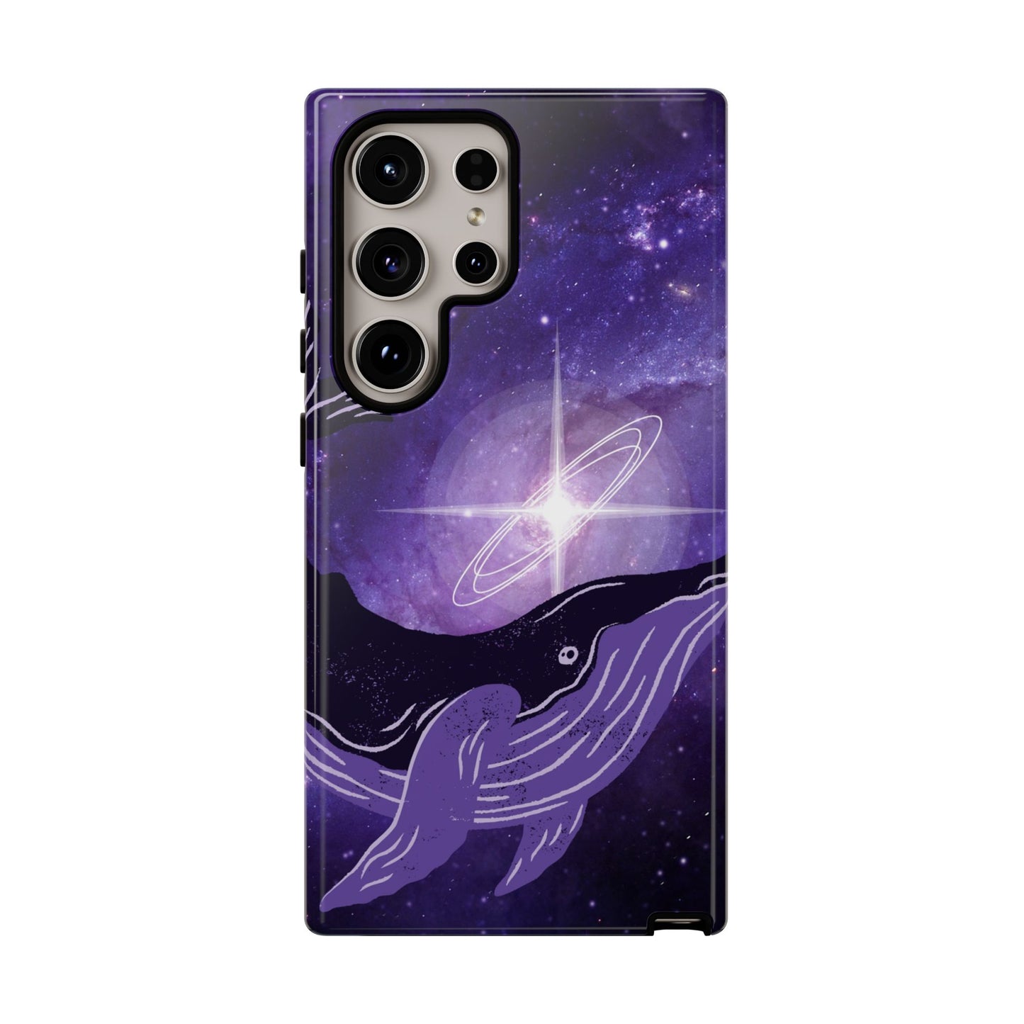 Purple Whale in Outer Space Phone Case