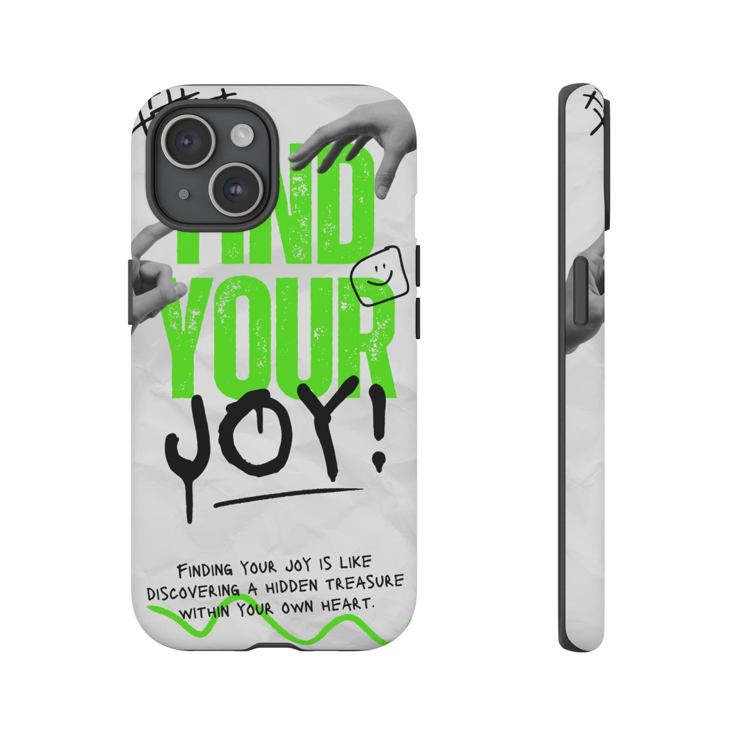 White Green Grunge Find Your Joy Phone Case