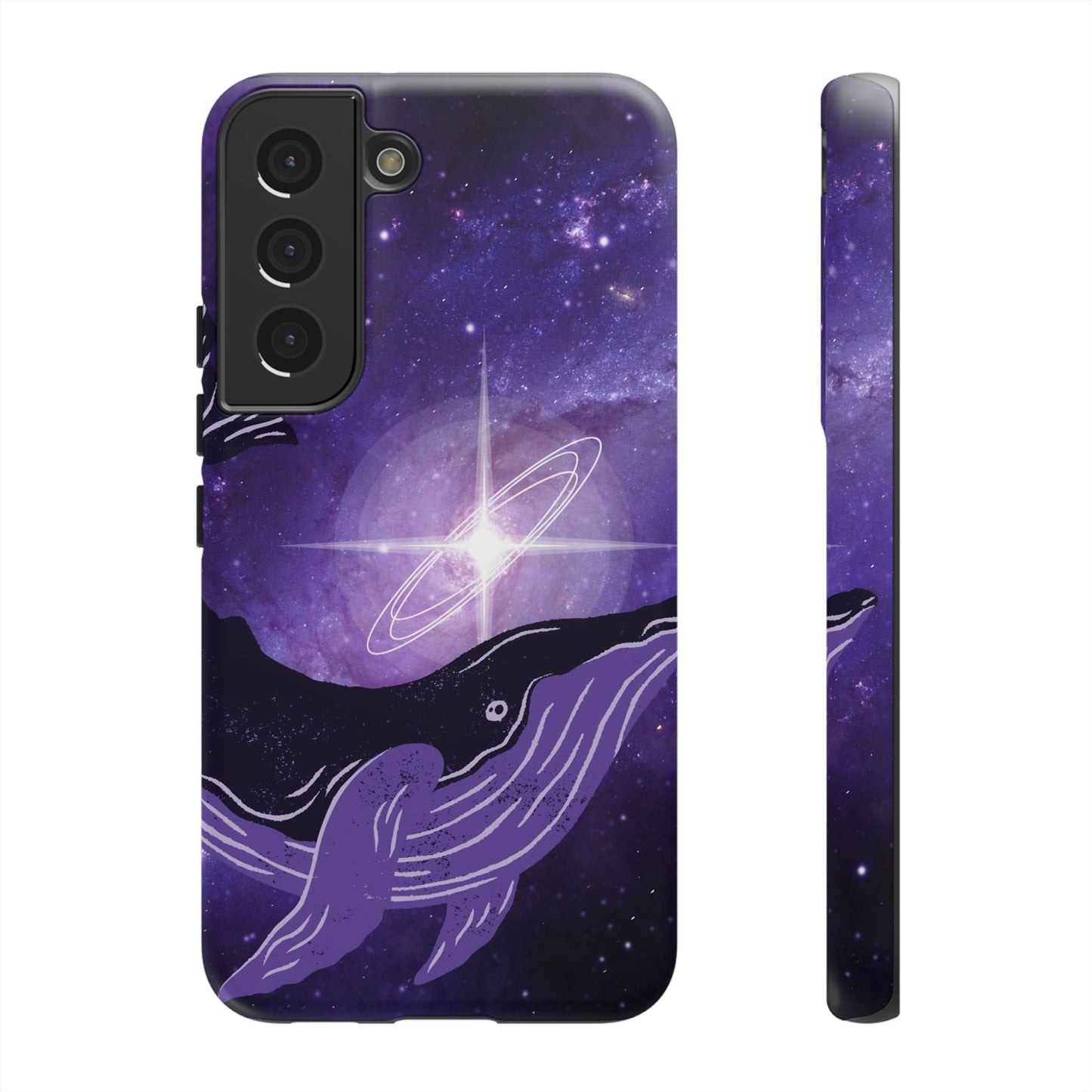 Purple Whale in Outer Space Phone Case