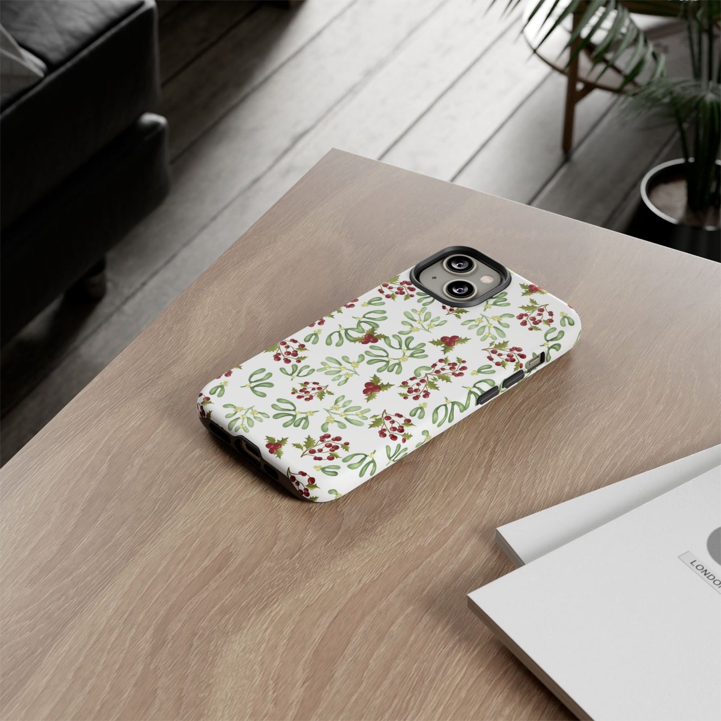 Red Green Watercolor Chriatmas Phone Case