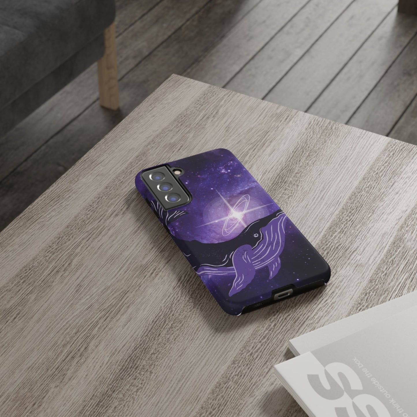 Purple Whale in Outer Space Phone Case
