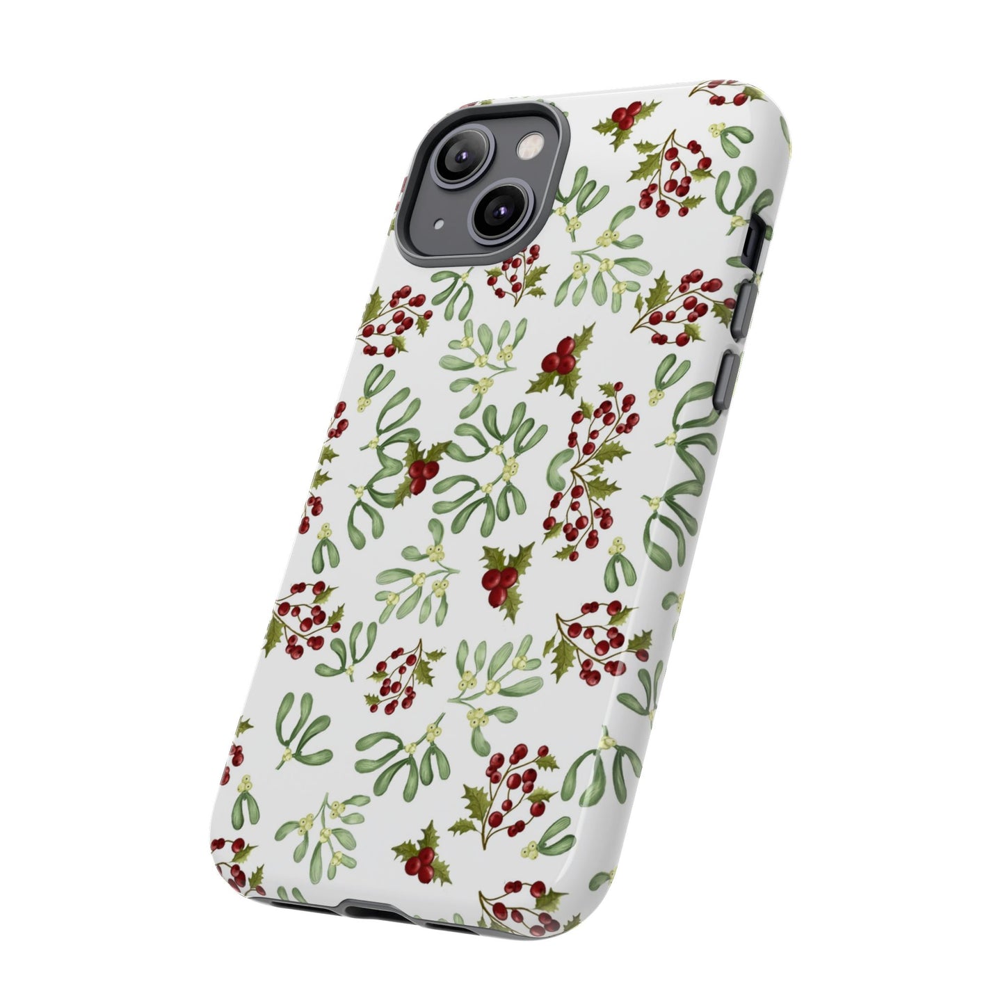 Red Green Watercolor Chriatmas Phone Case