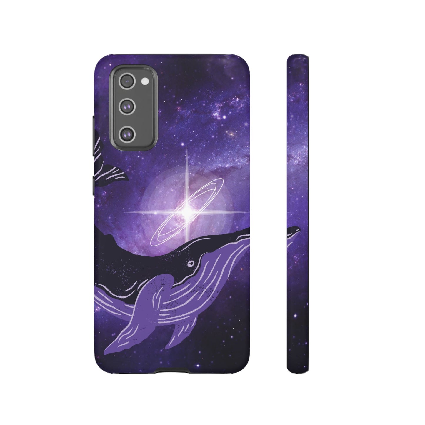 Purple Whale in Outer Space Phone Case