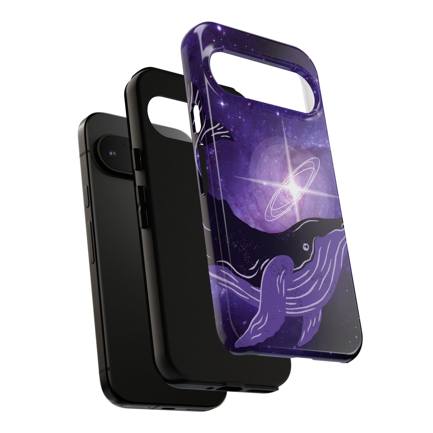 Purple Whale in Outer Space Phone Case