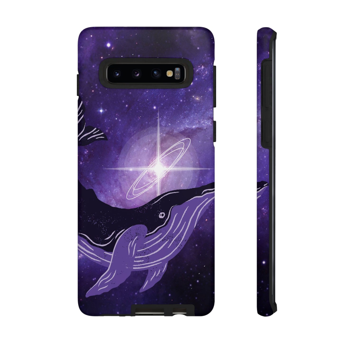 Purple Whale in Outer Space Phone Case