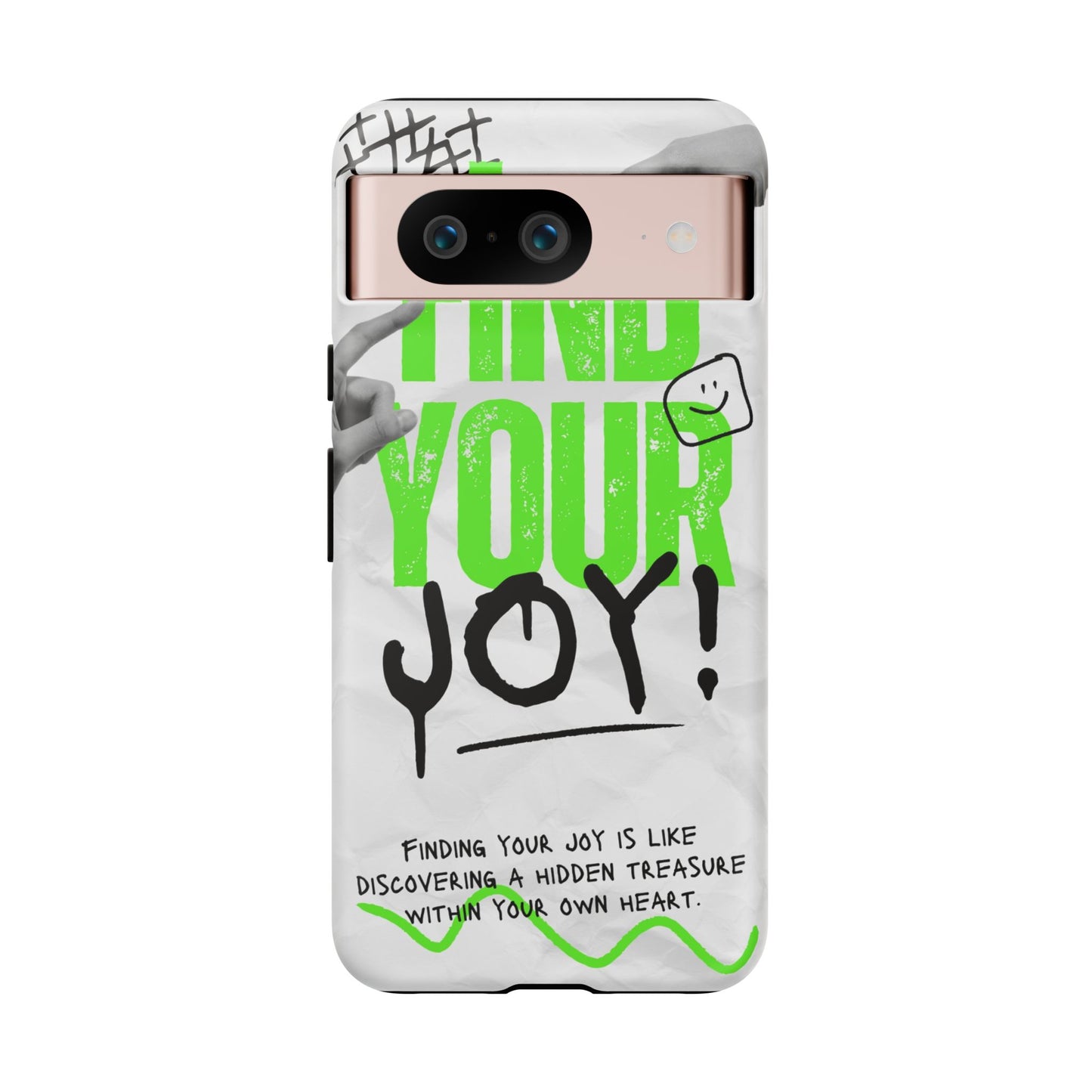 White Green Grunge Find Your Joy Phone Case
