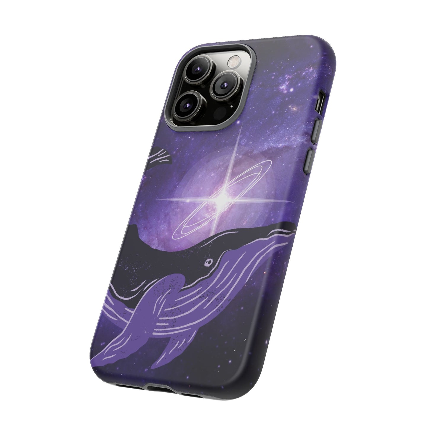 Purple Whale in Outer Space Phone Case