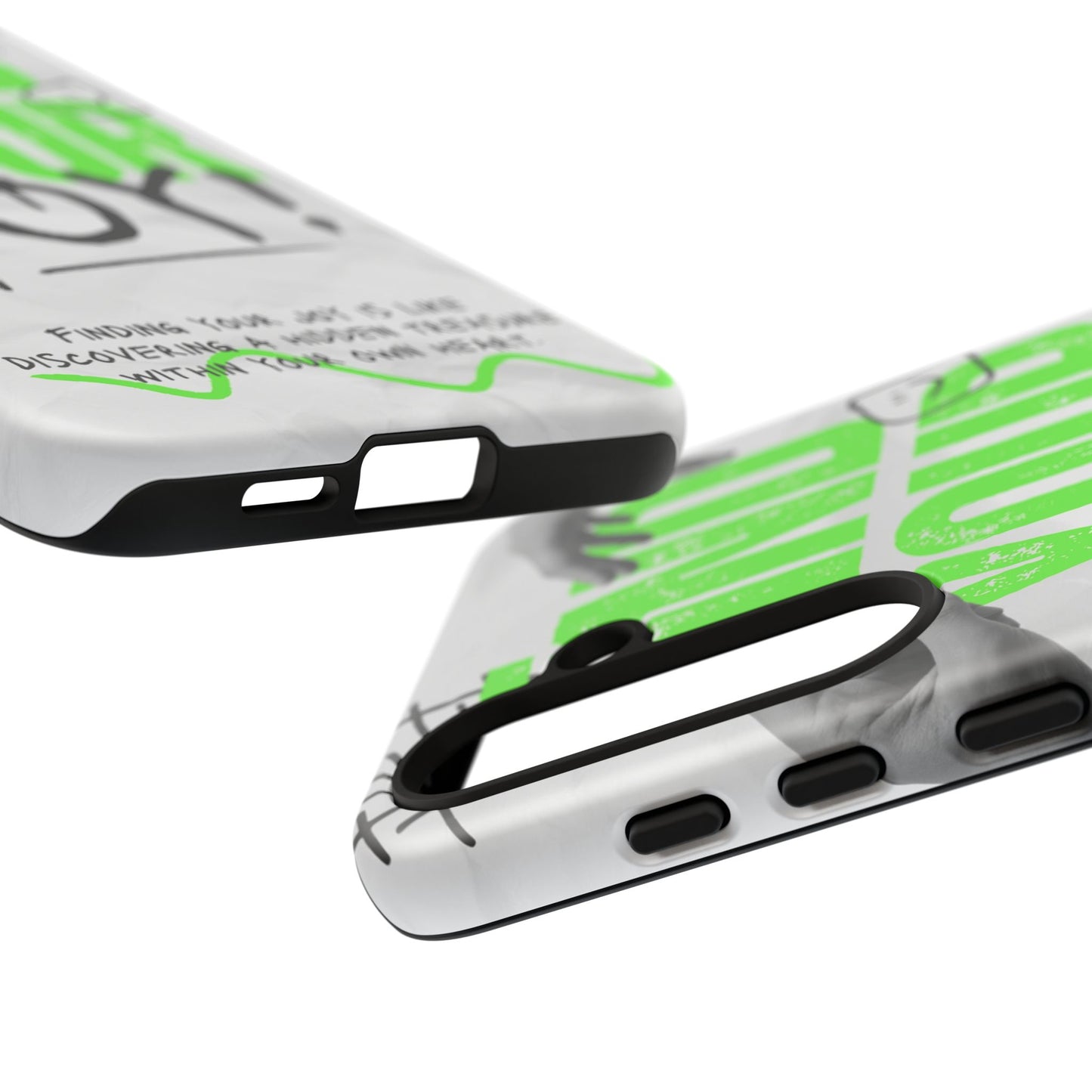 White Green Grunge Find Your Joy Phone Case