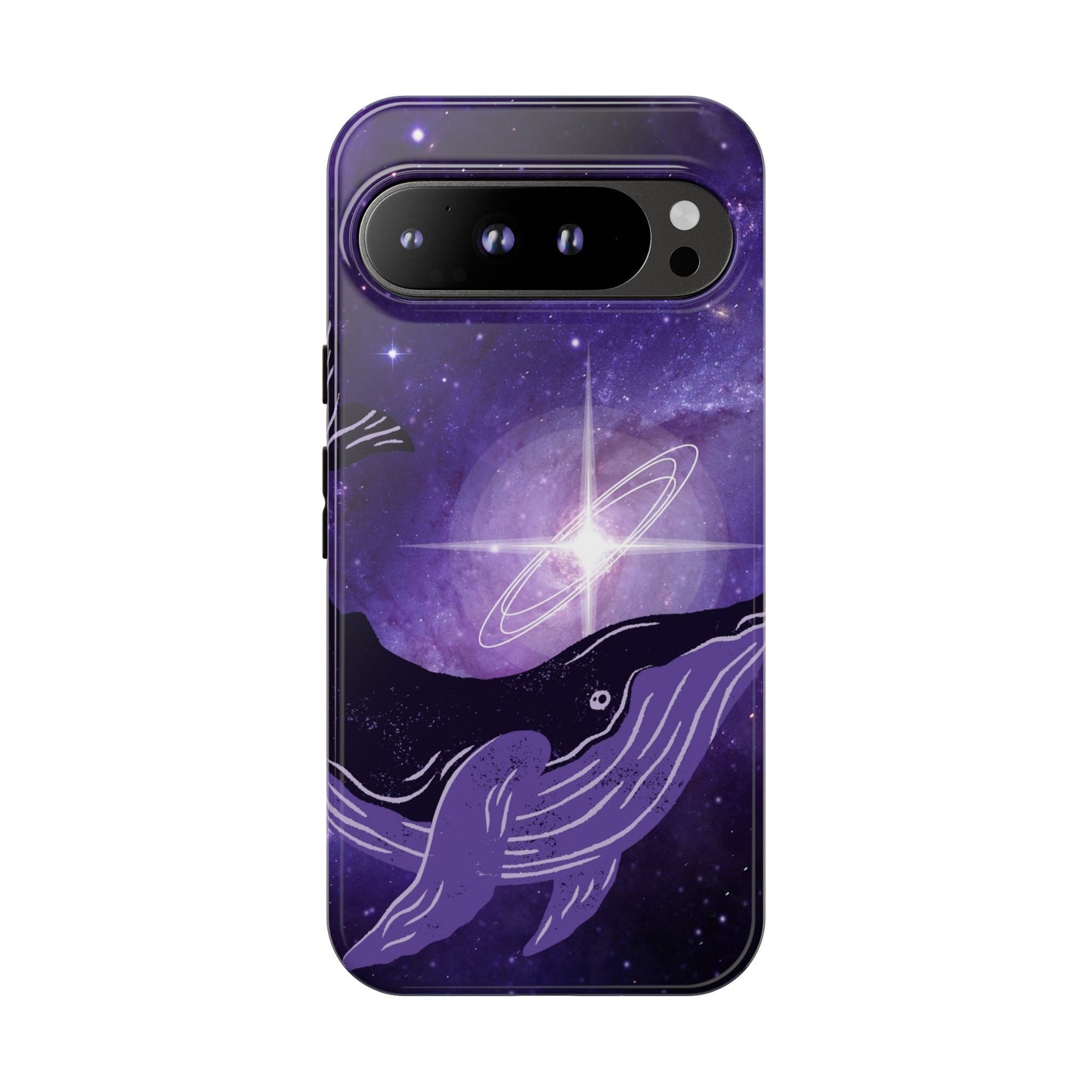 Purple Whale in Outer Space Phone Case