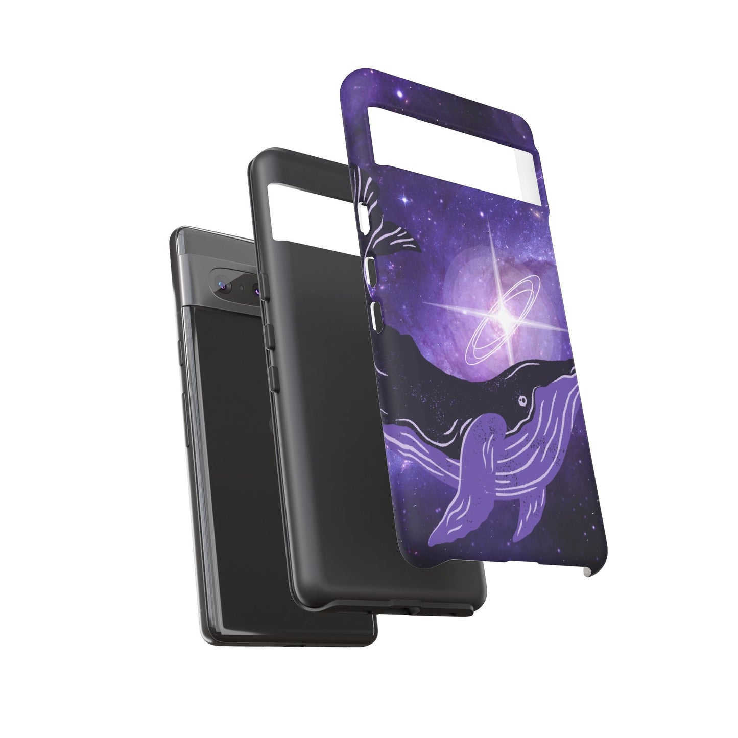 Purple Whale in Outer Space Phone Case