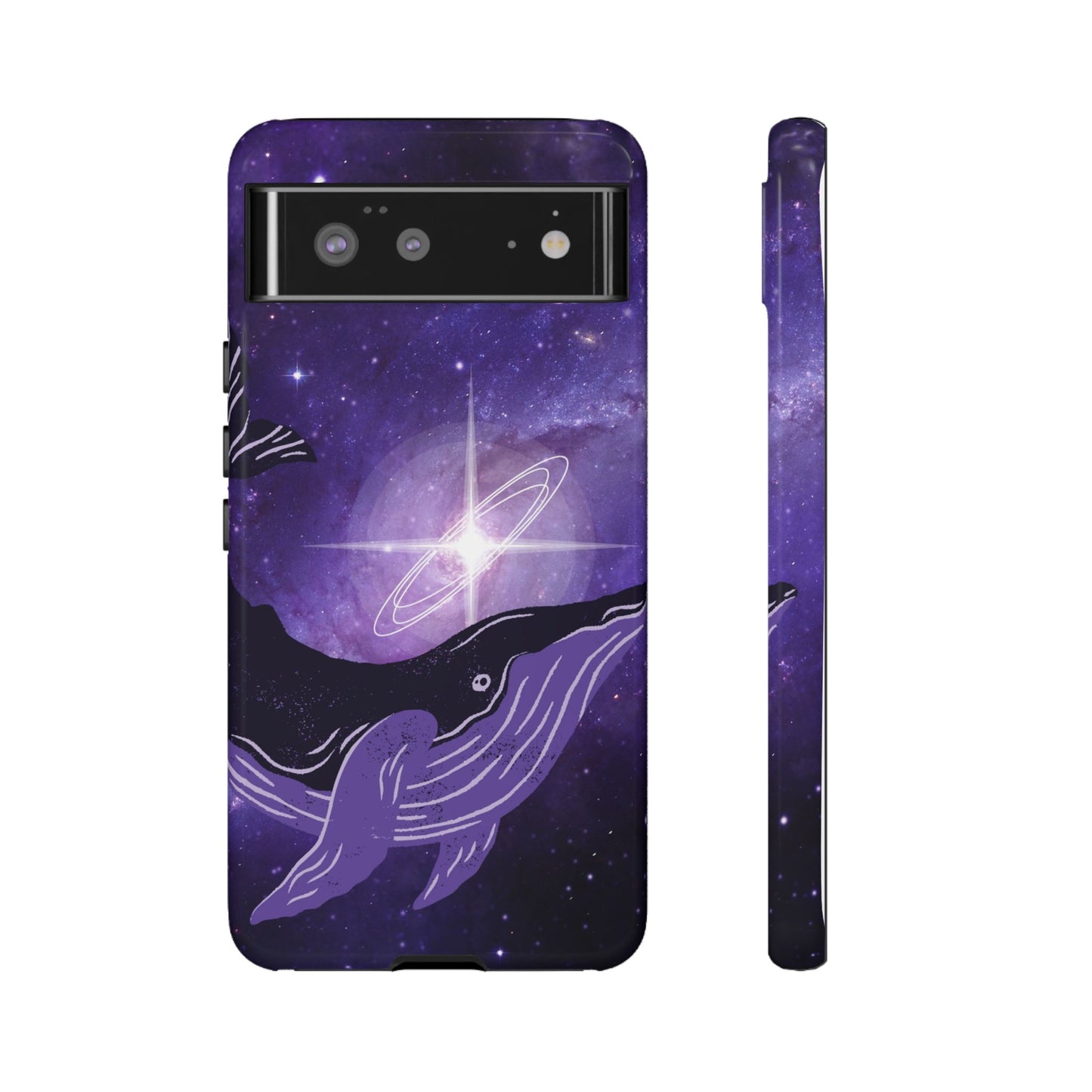 Purple Whale in Outer Space Phone Case