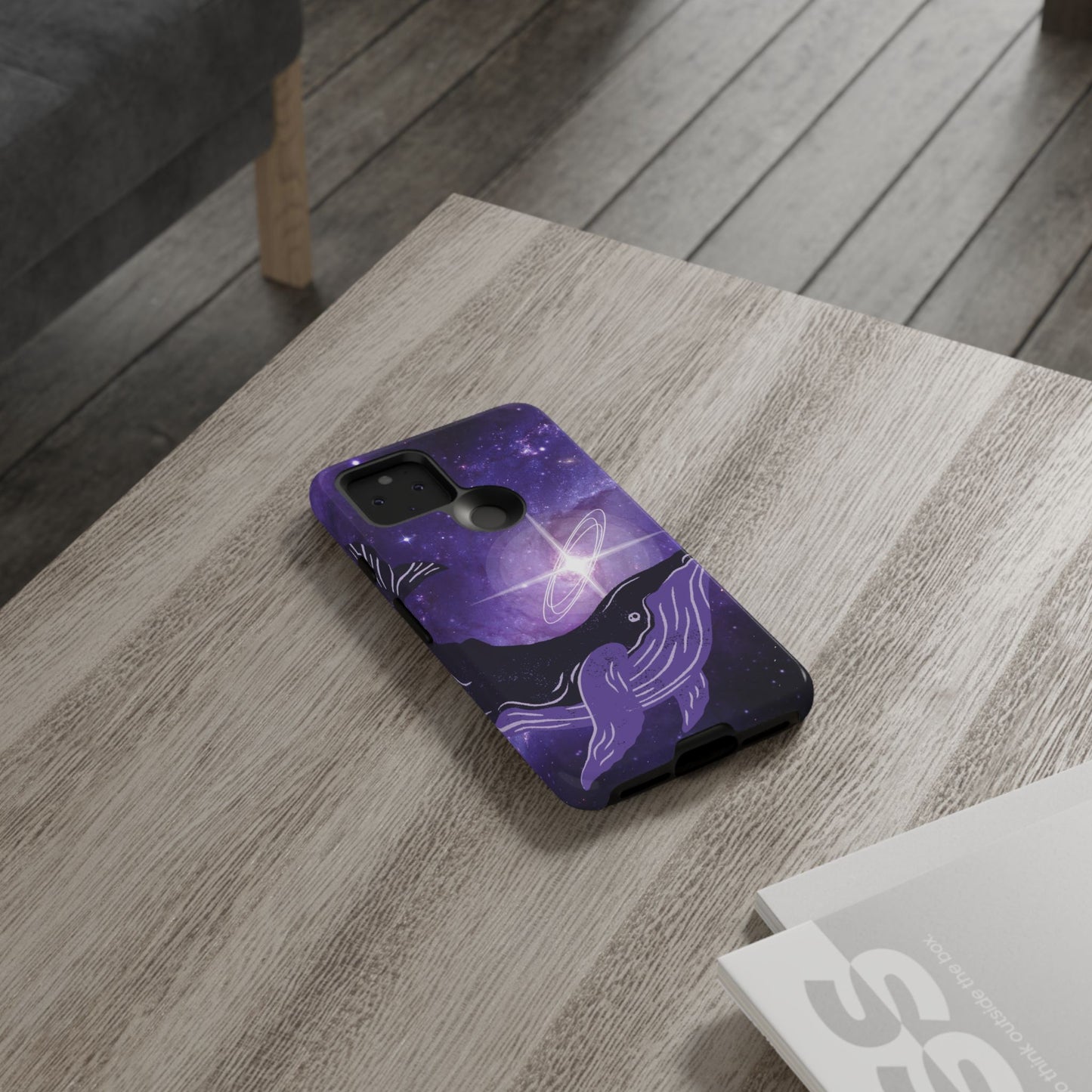 Purple Whale in Outer Space Phone Case