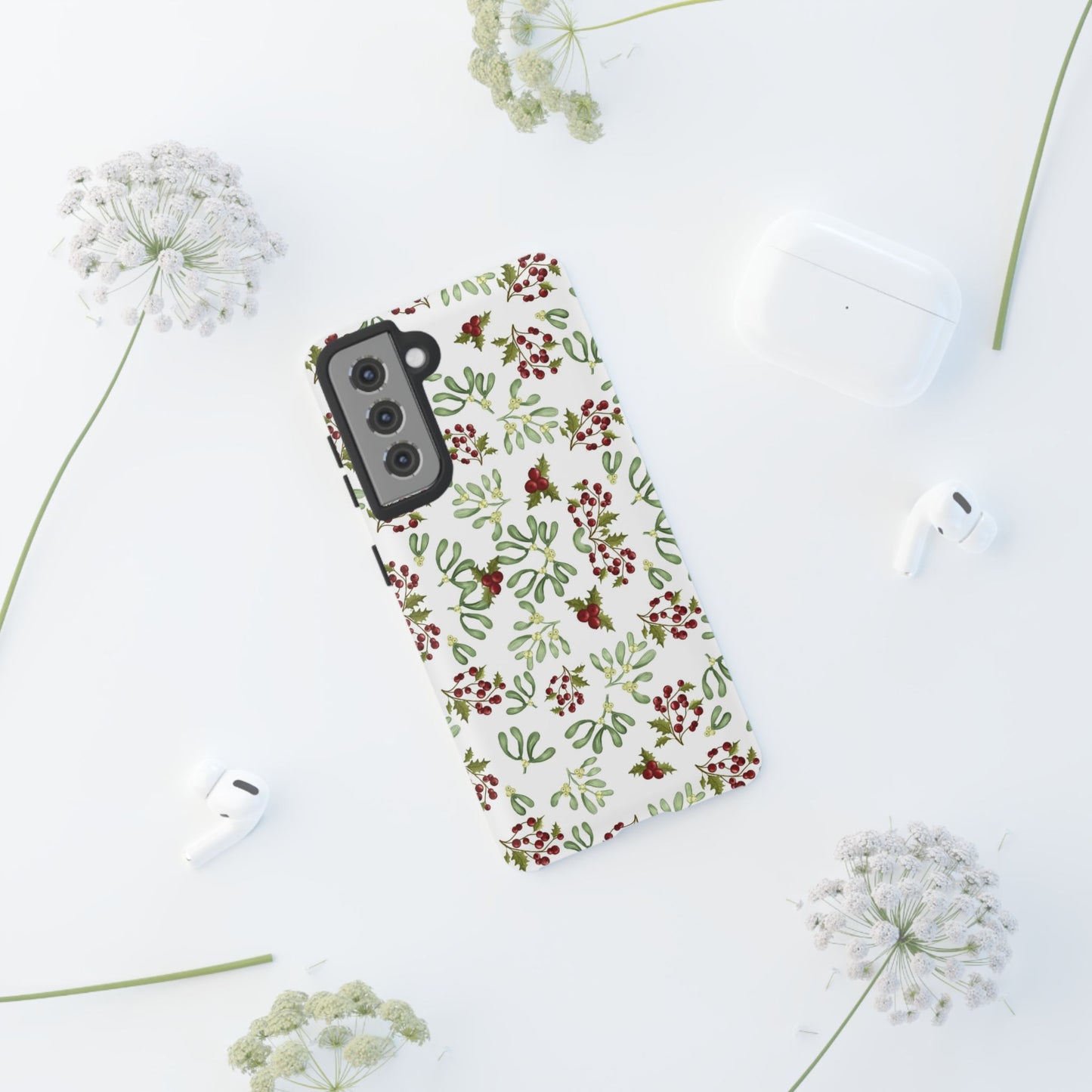 Red Green Watercolor Chriatmas Phone Case