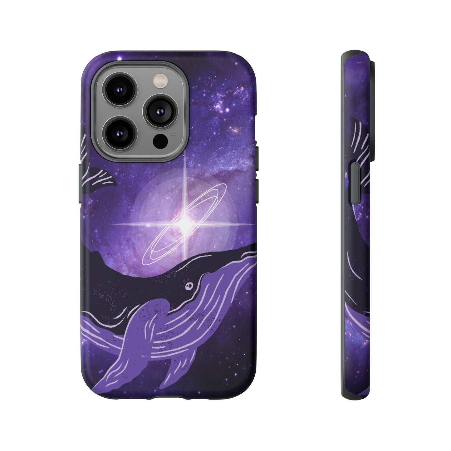 Purple Whale in Outer Space Phone Case