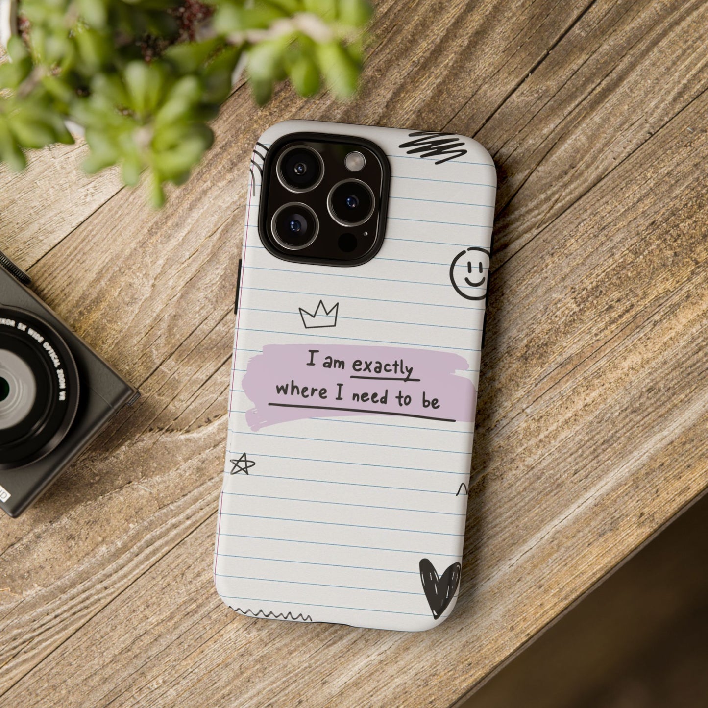 Self Affirmation Doodle Paper Phone Case