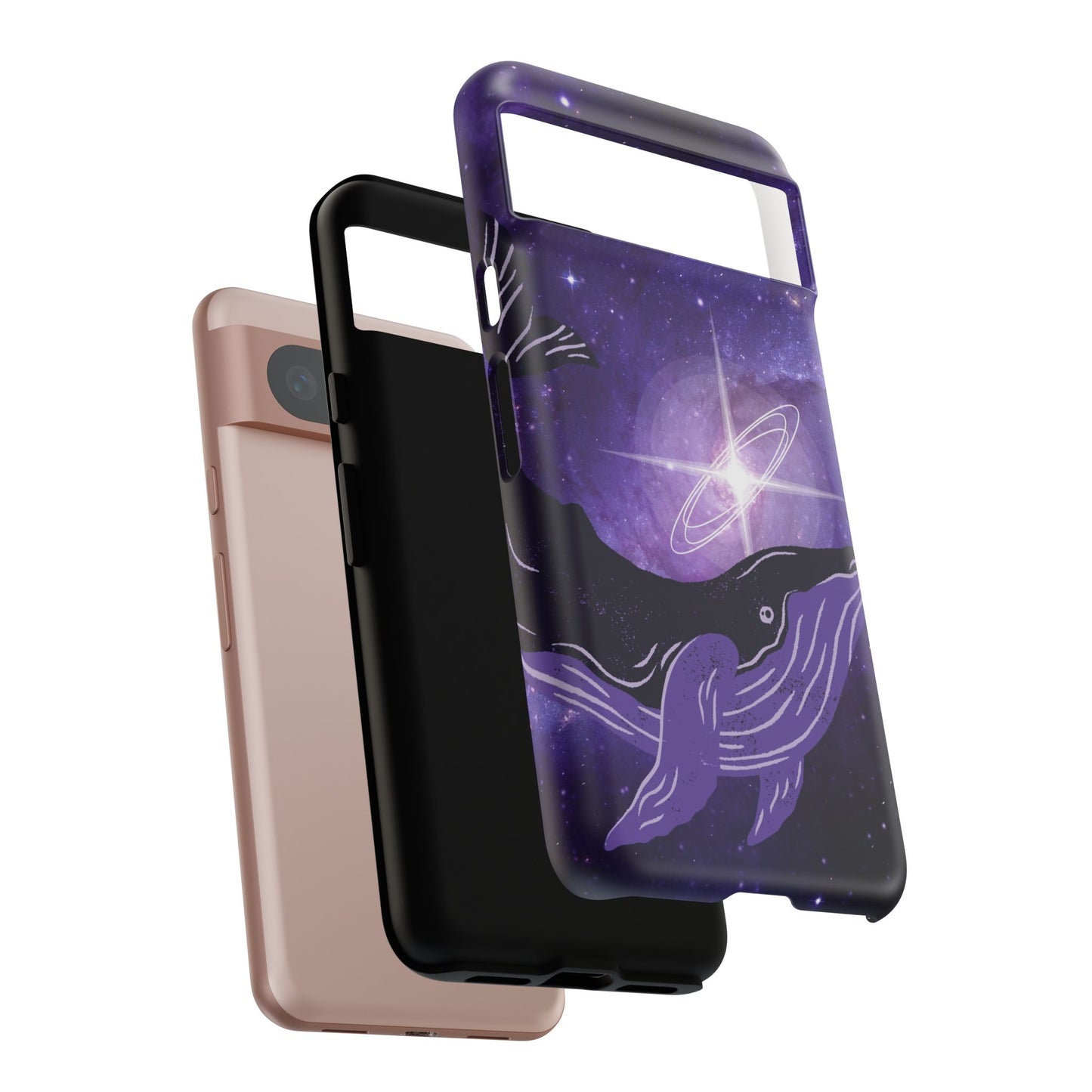 Purple Whale in Outer Space Phone Case
