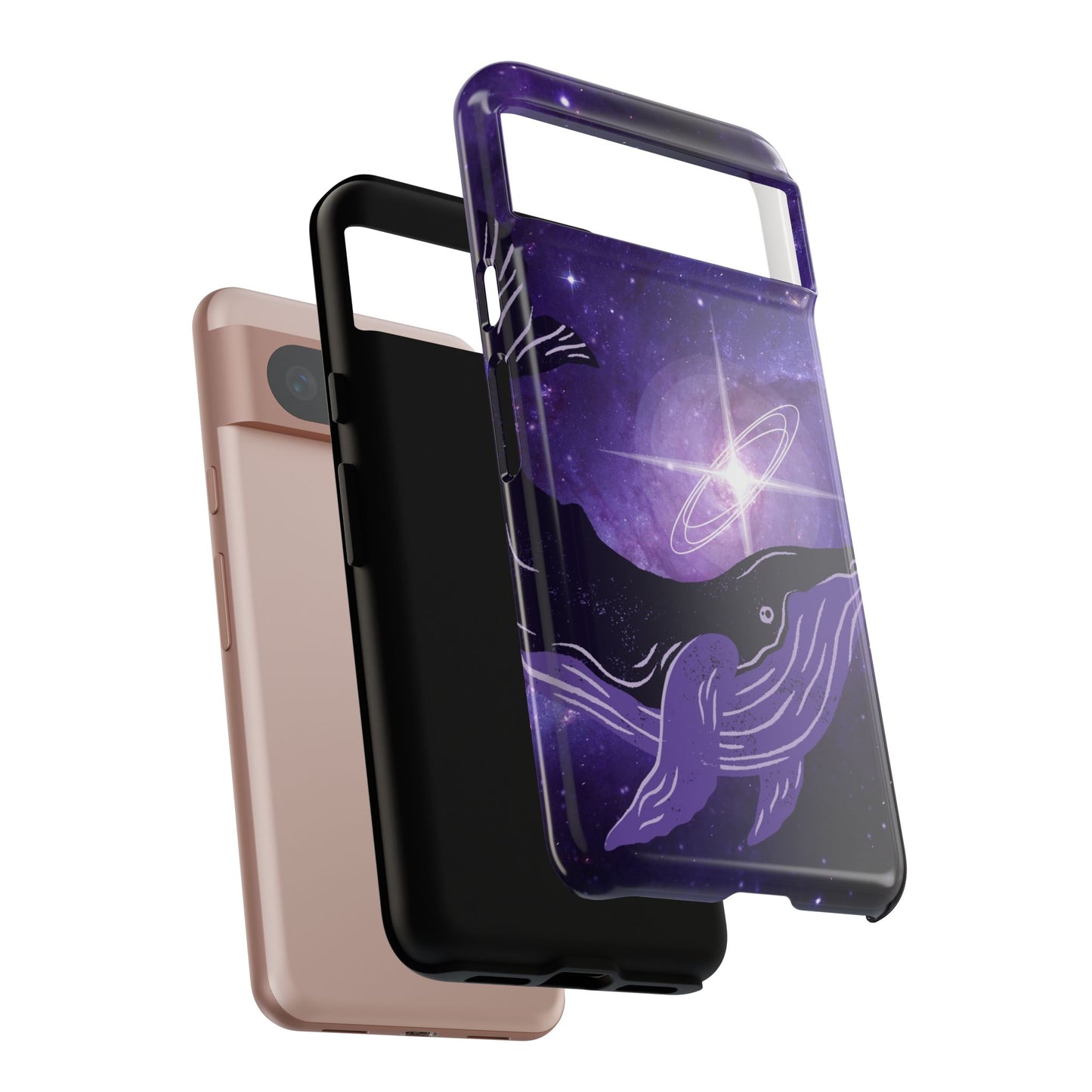 Purple Whale in Outer Space Phone Case