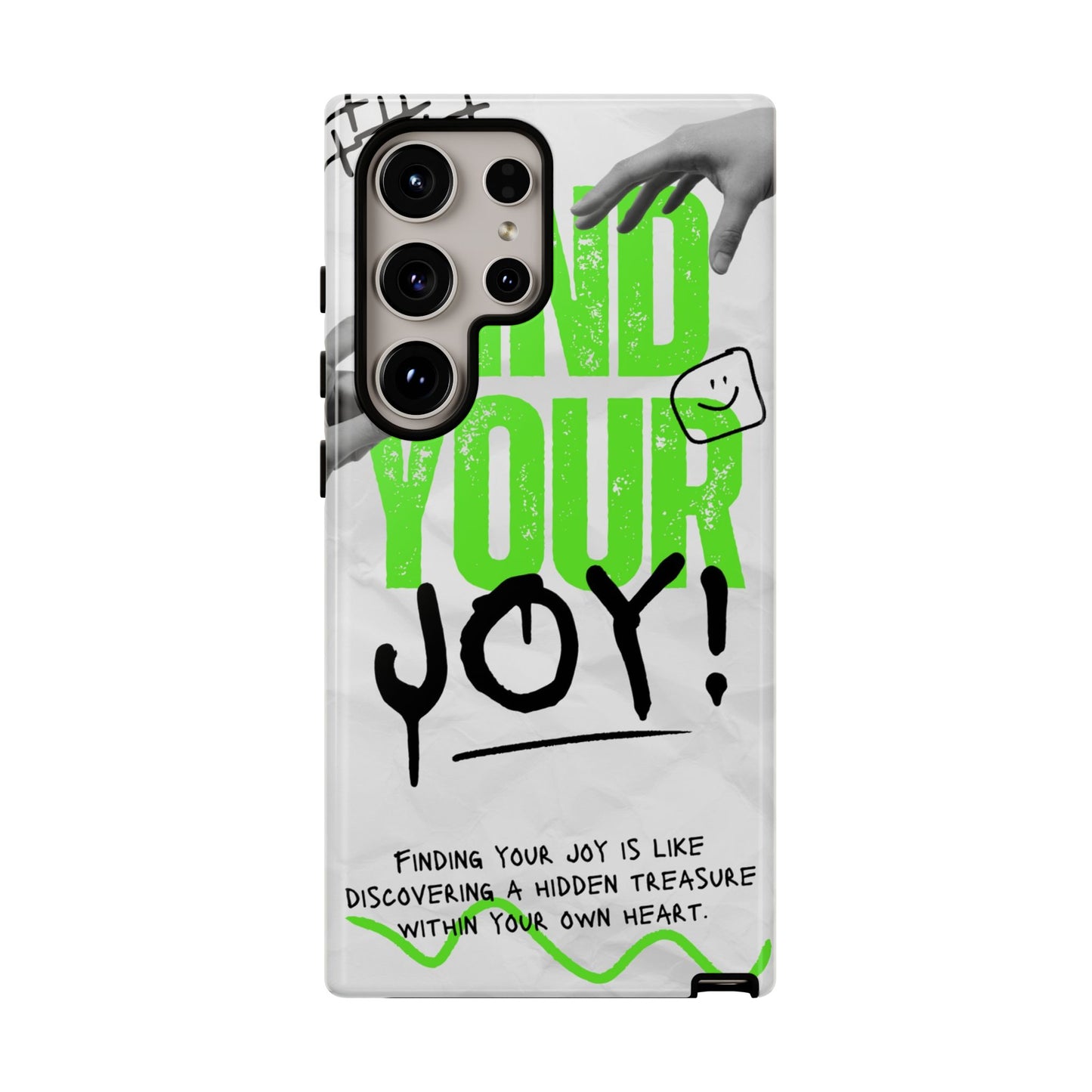 White Green Grunge Find Your Joy Phone Case