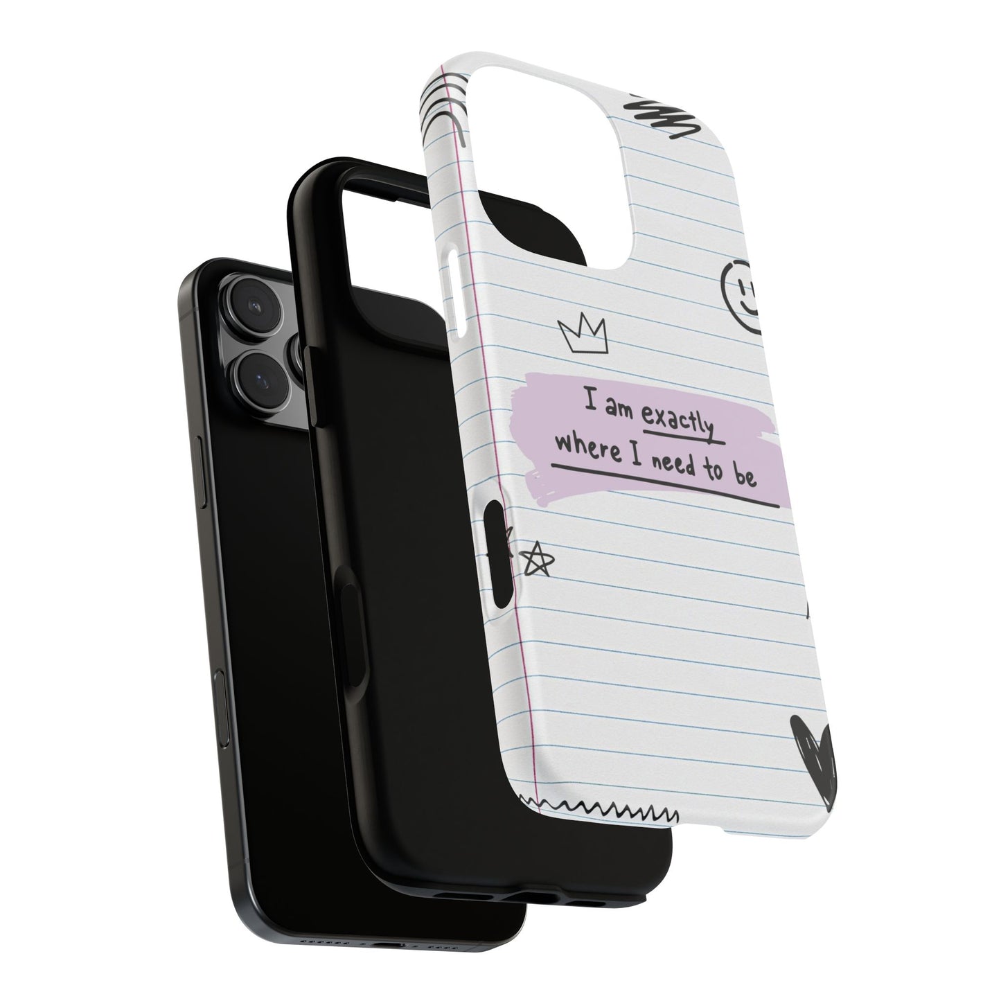 Self Affirmation Doodle Paper Phone Case