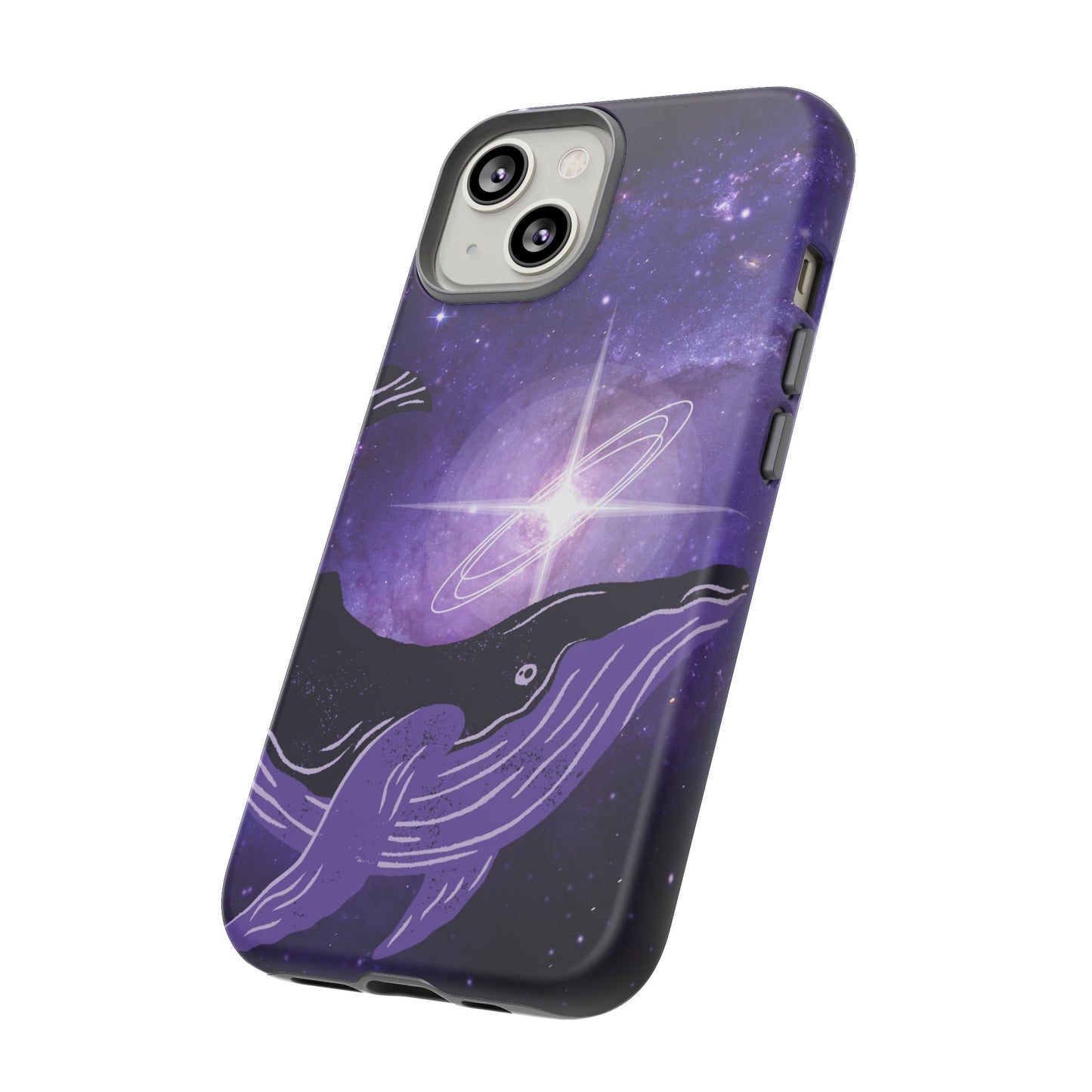 Purple Whale in Outer Space Phone Case