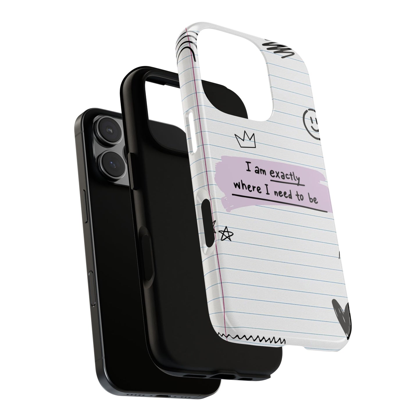 Self Affirmation Doodle Paper Phone Case