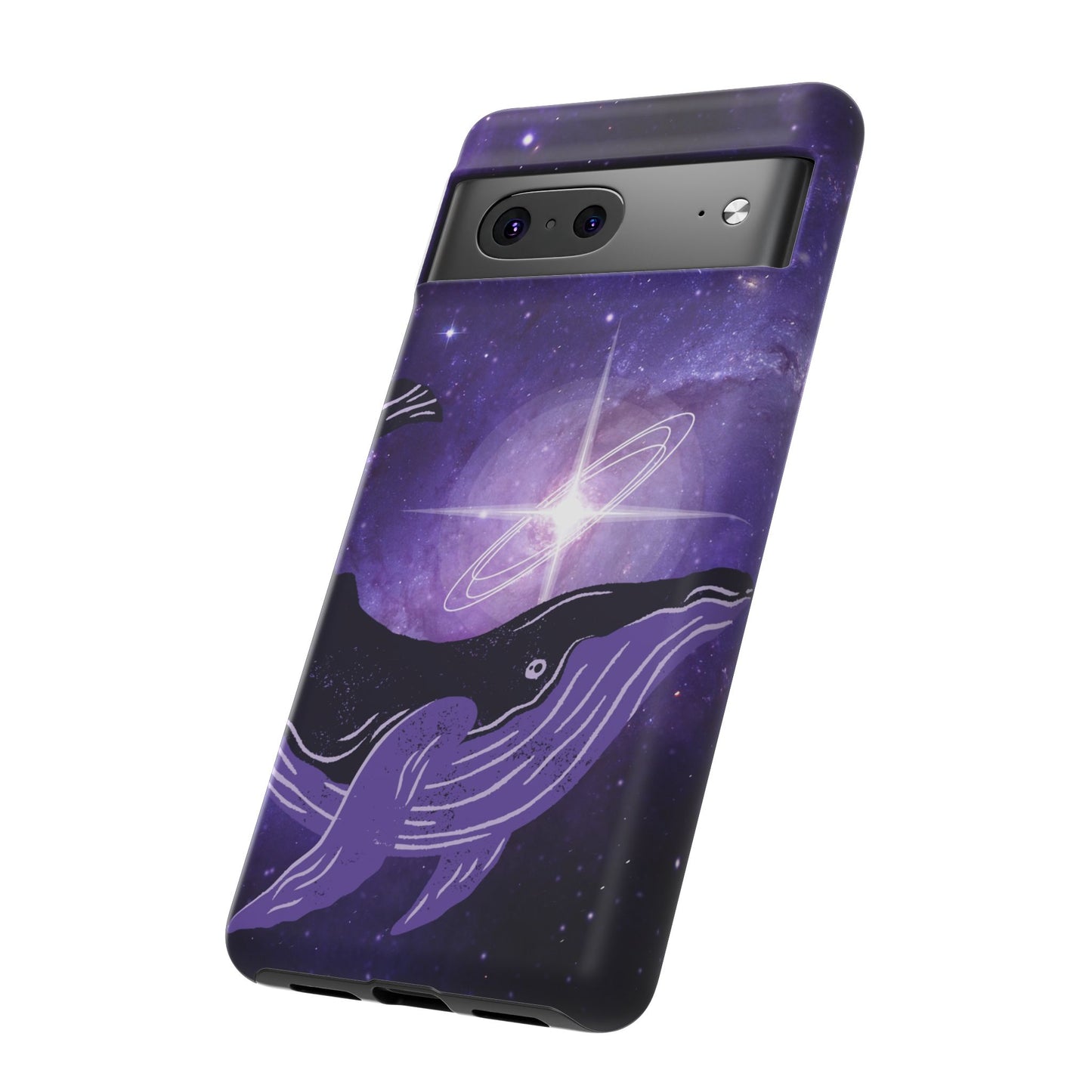 Purple Whale in Outer Space Phone Case