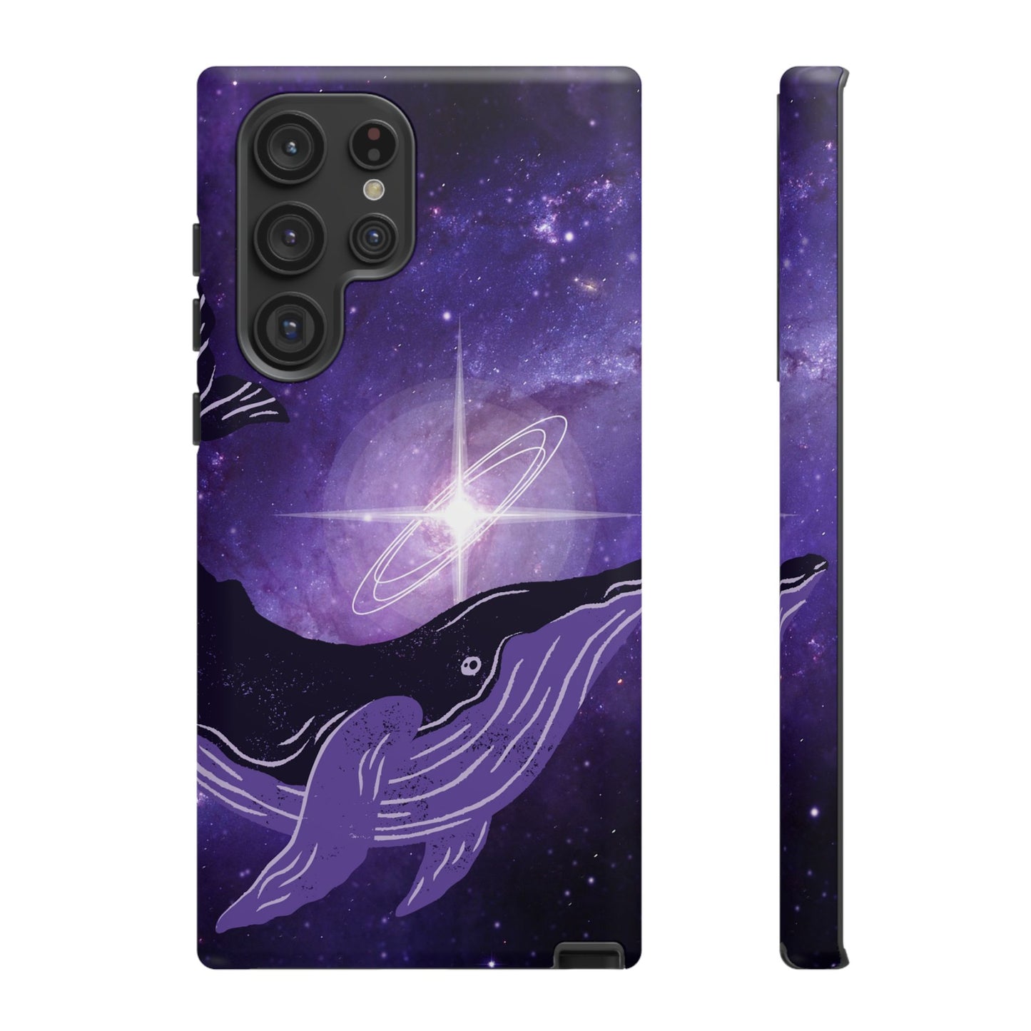 Purple Whale in Outer Space Phone Case