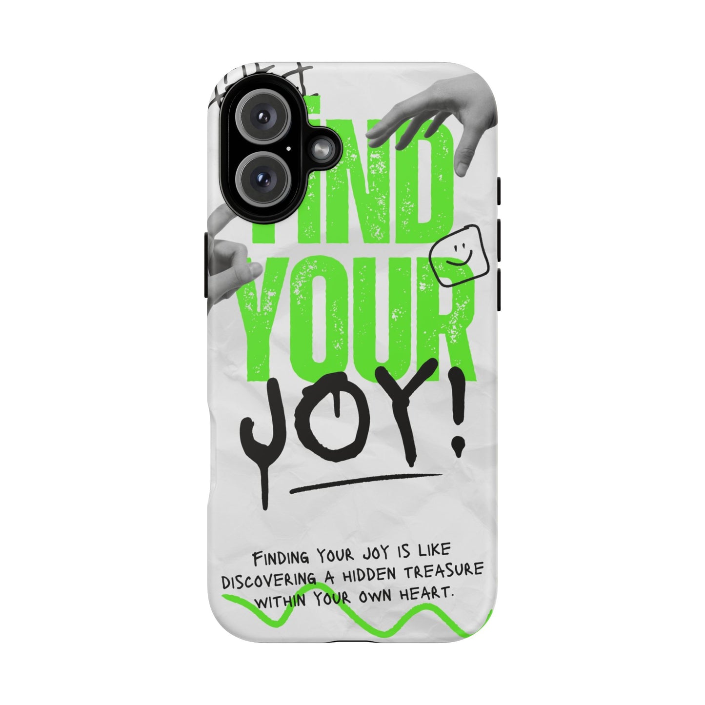 White Green Grunge Find Your Joy Phone Case