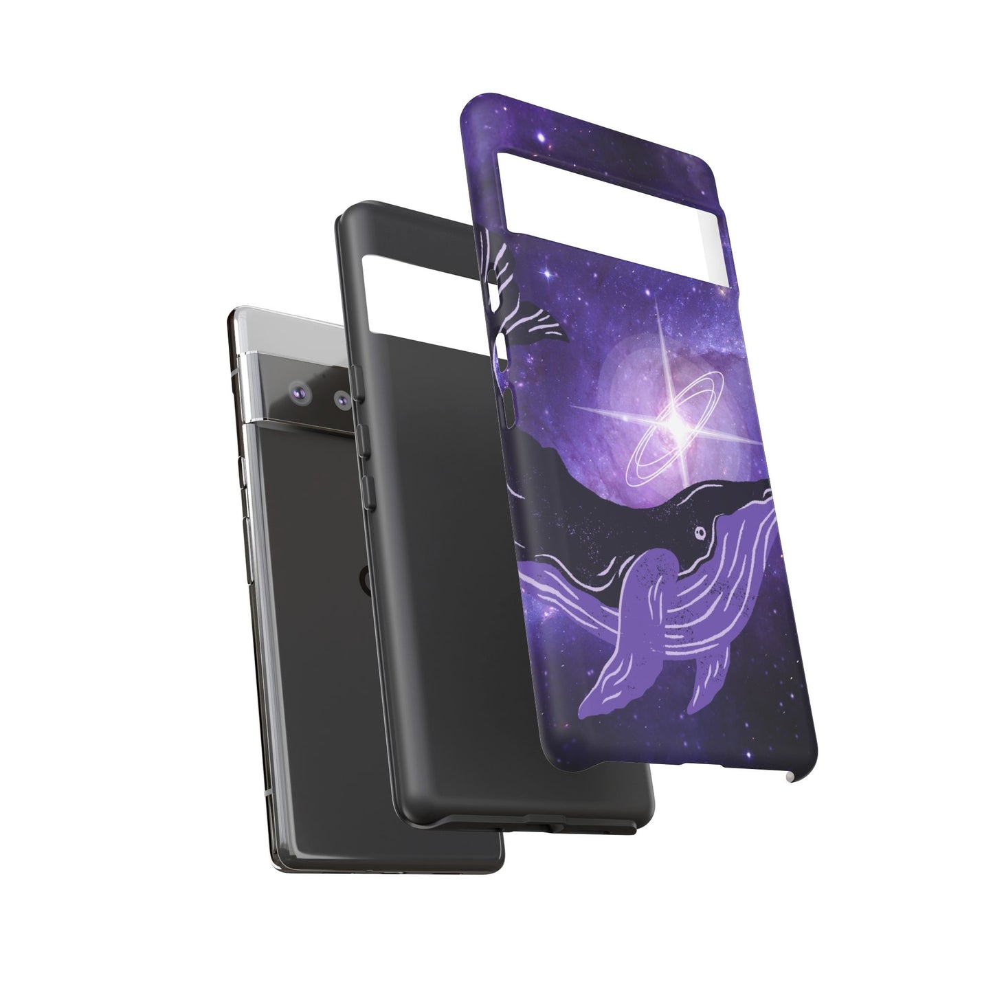 Purple Whale in Outer Space Phone Case