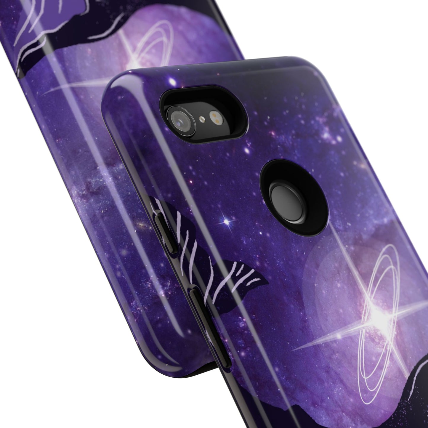 Purple Whale in Outer Space Phone Case
