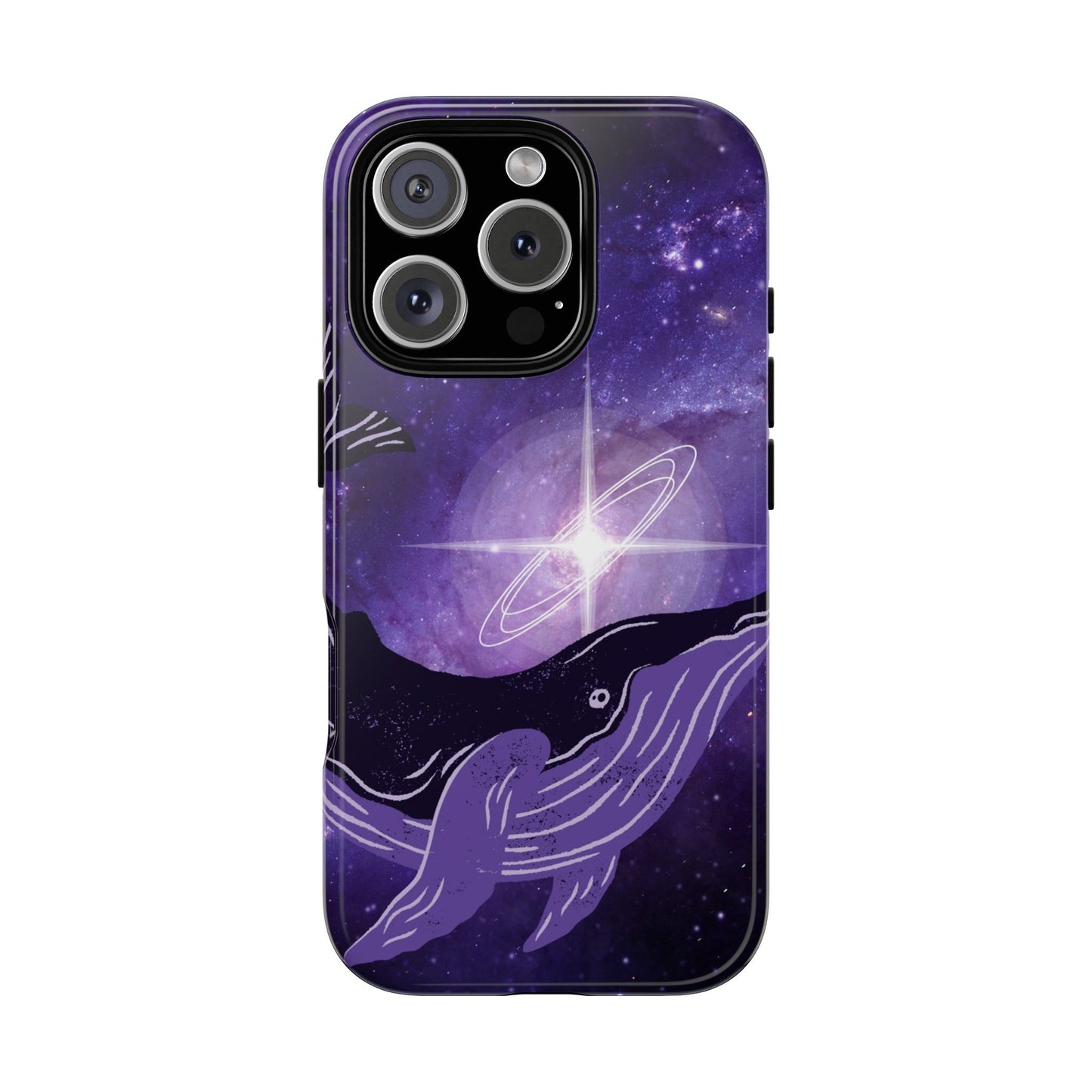 Purple Whale in Outer Space Phone Case