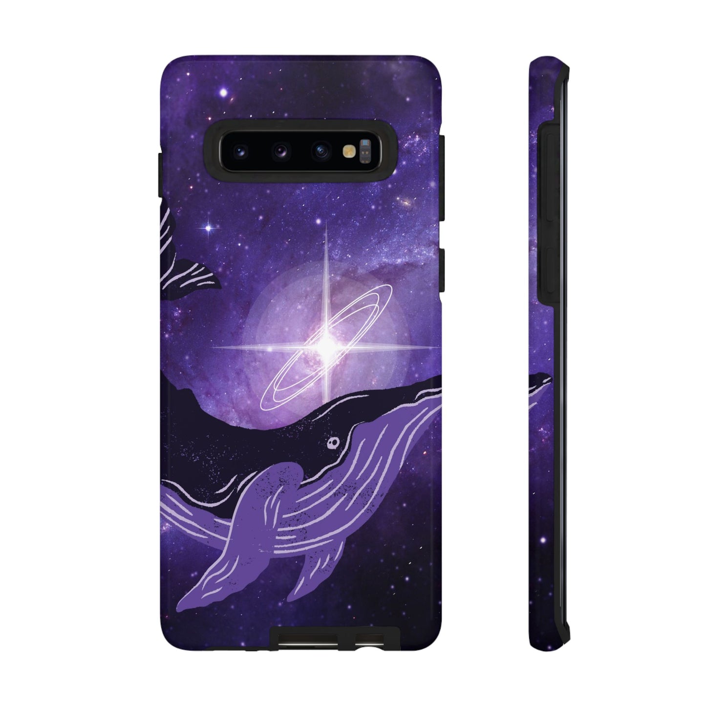 Purple Whale in Outer Space Phone Case