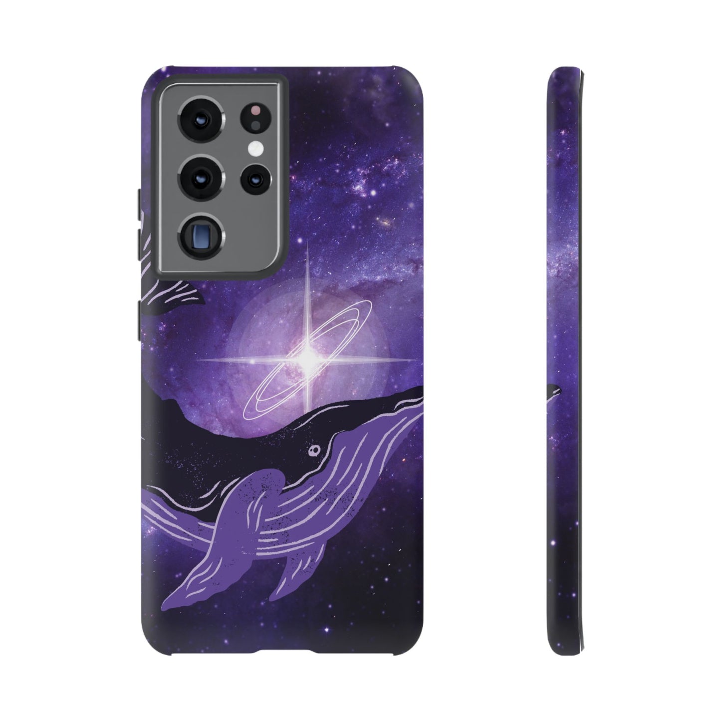 Purple Whale in Outer Space Phone Case
