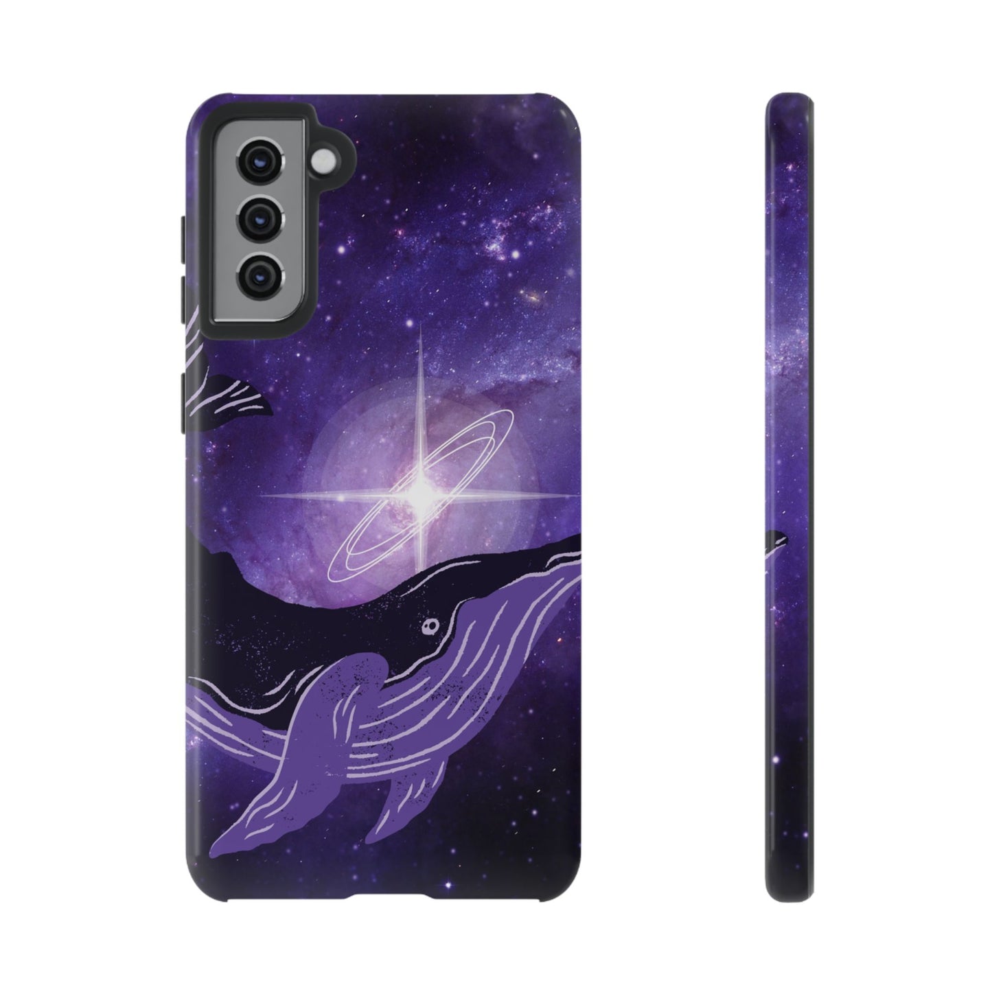 Purple Whale in Outer Space Phone Case