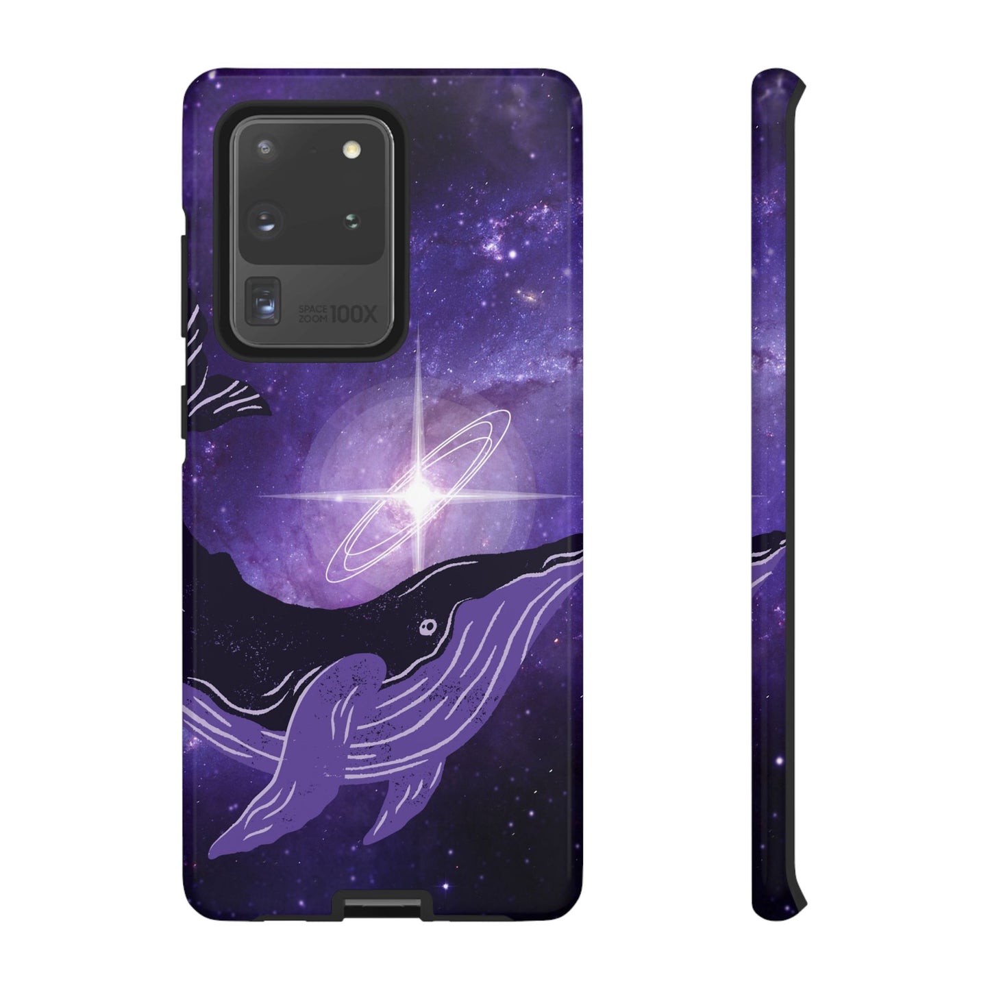 Purple Whale in Outer Space Phone Case