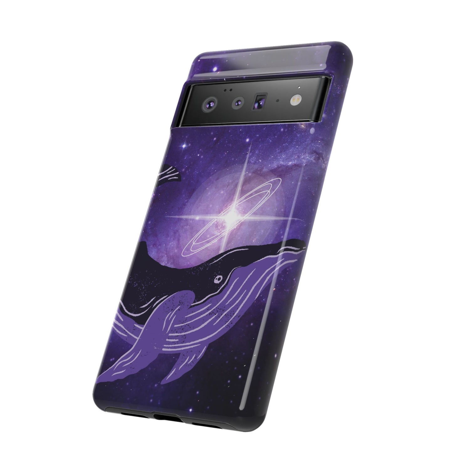 Purple Whale in Outer Space Phone Case