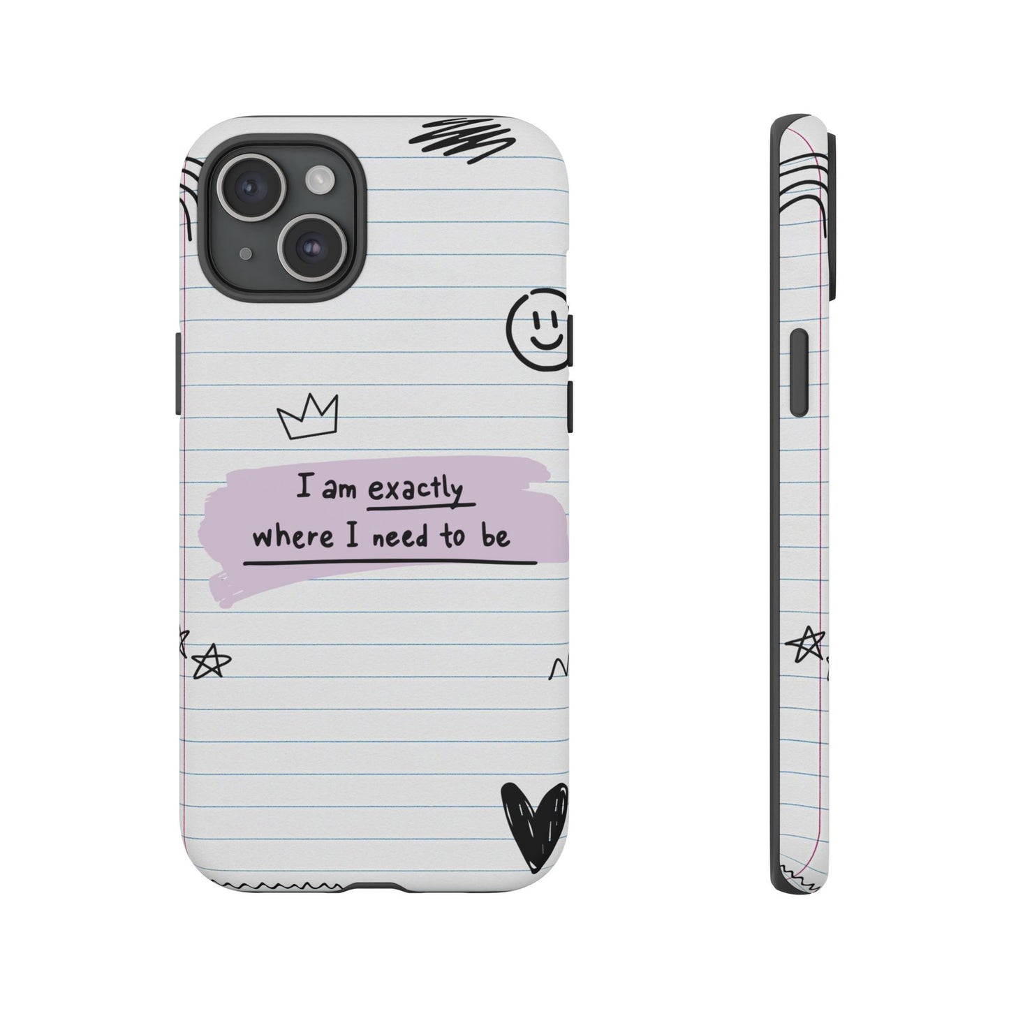 Self Affirmation Doodle Paper Phone Case