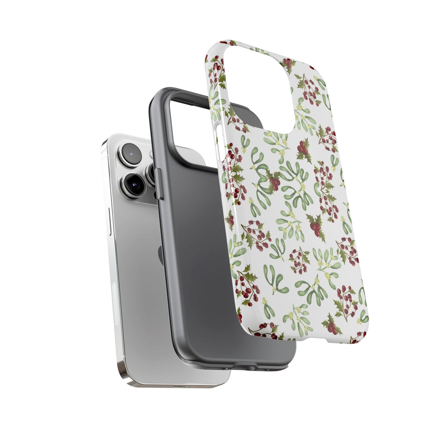 Red Green Watercolor Chriatmas Phone Case