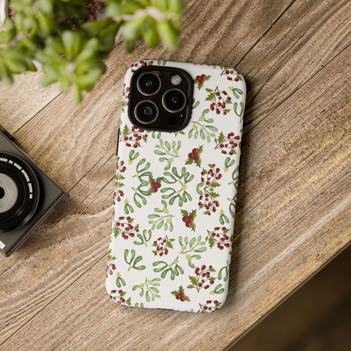 Red Green Watercolor Chriatmas Phone Case