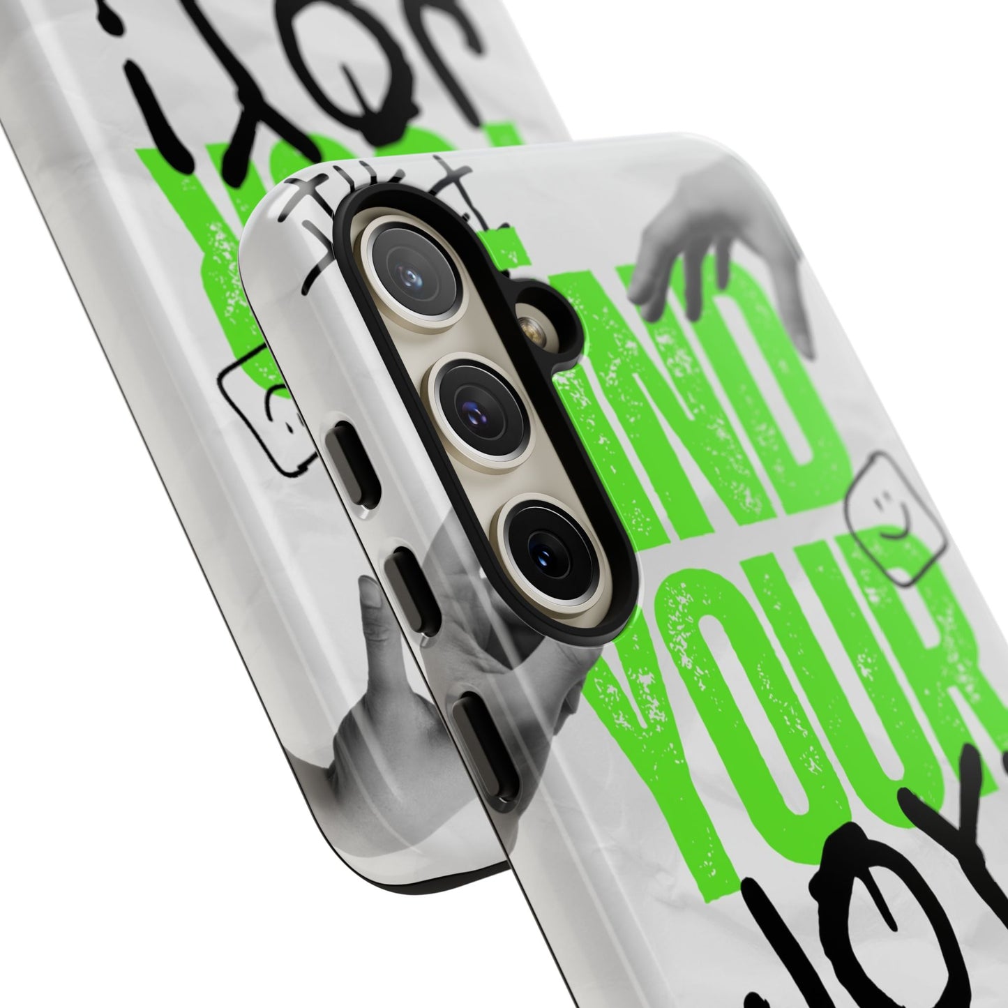 White Green Grunge Find Your Joy Phone Case