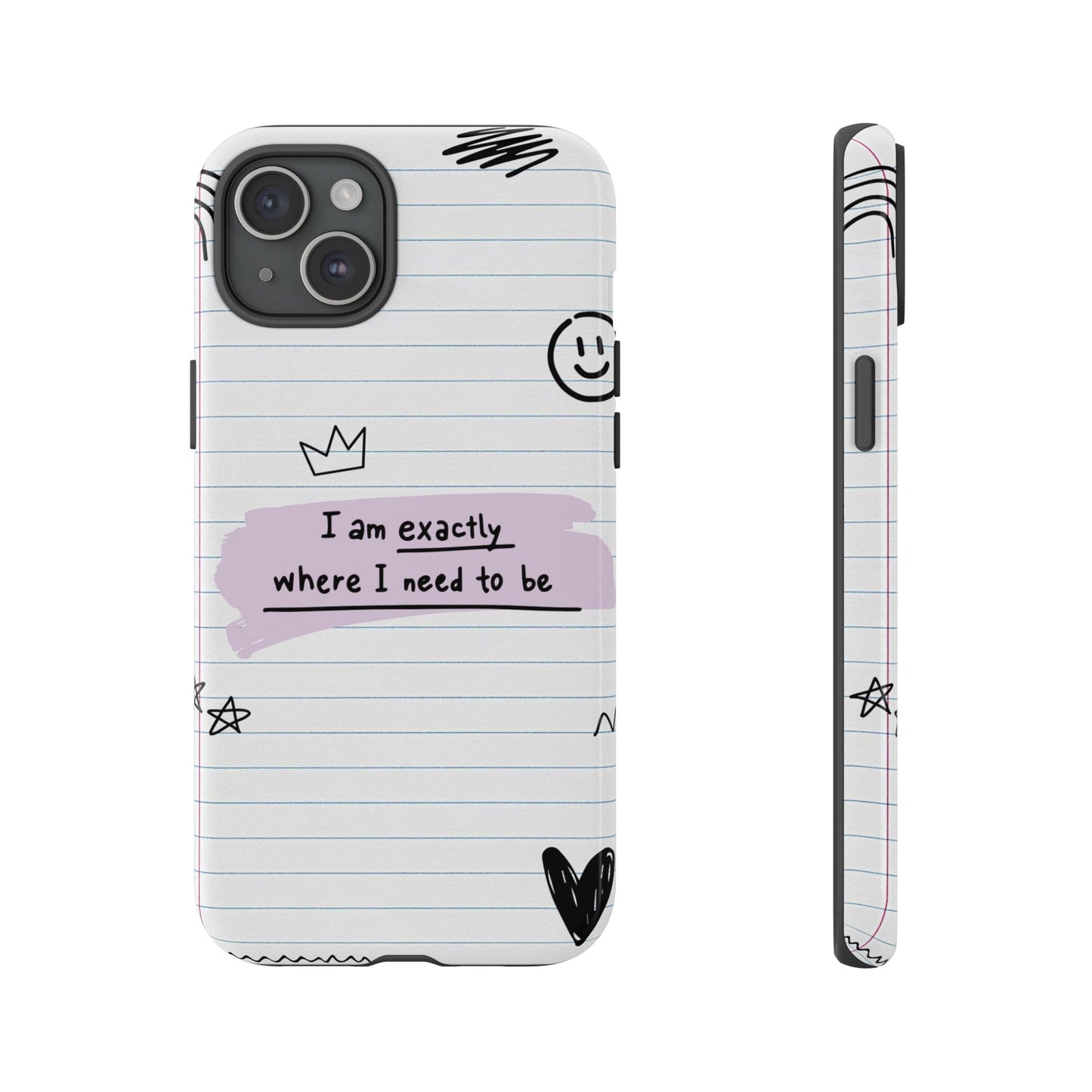 Self Affirmation Doodle Paper Phone Case