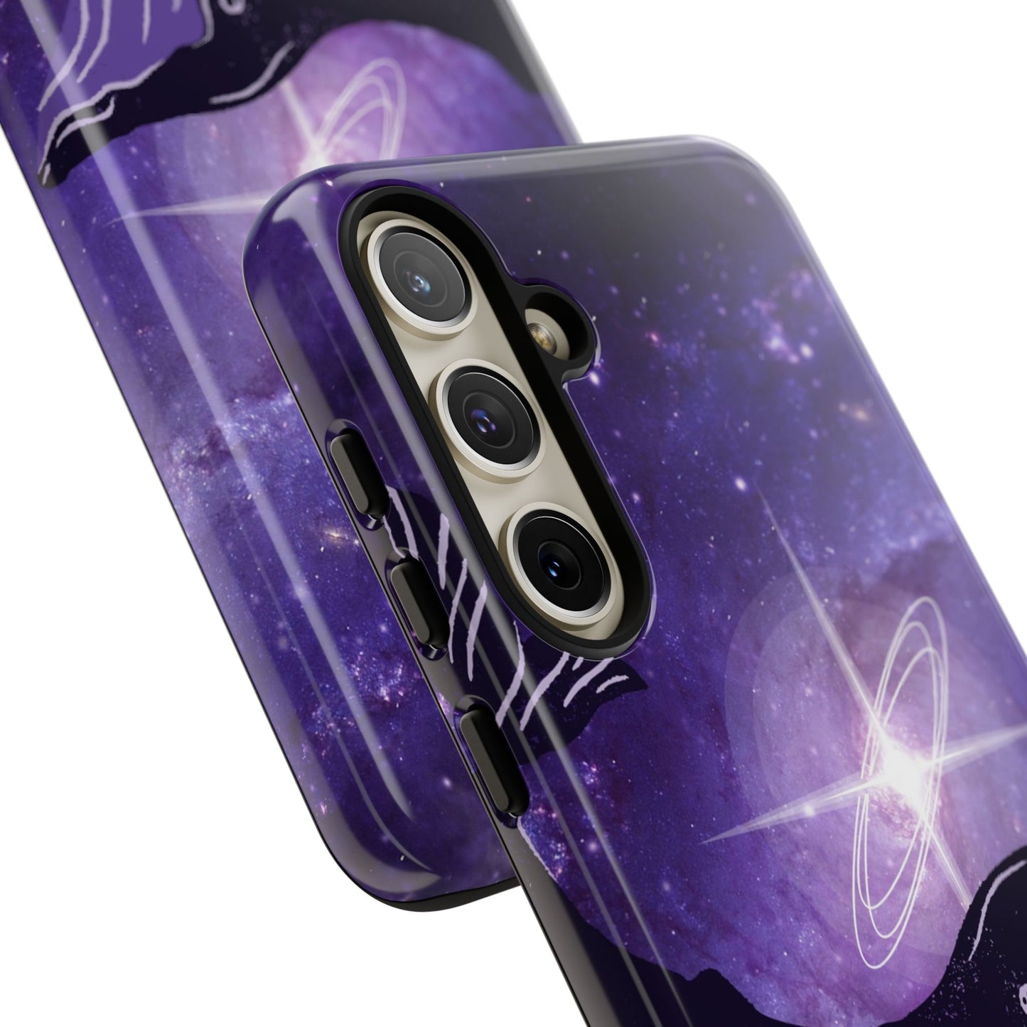 Purple Whale in Outer Space Phone Case