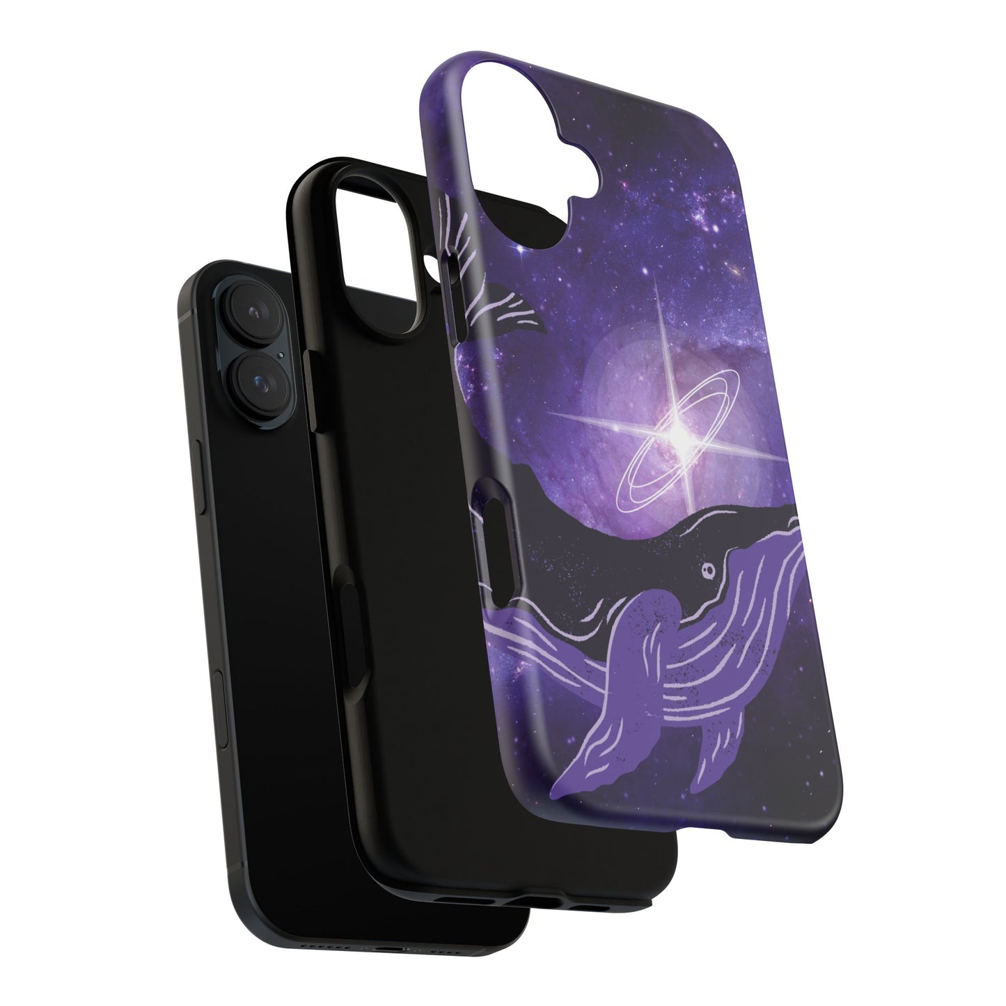 Purple Whale in Outer Space Phone Case