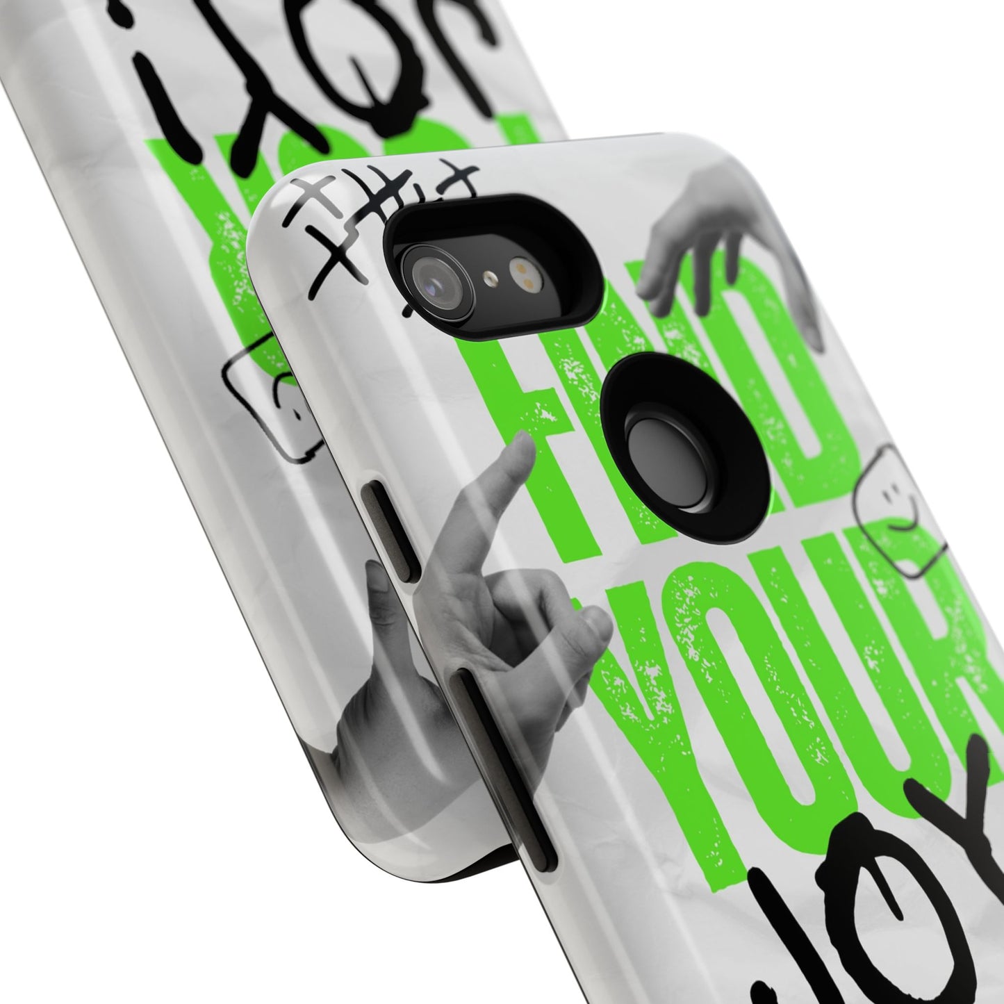 White Green Grunge Find Your Joy Phone Case