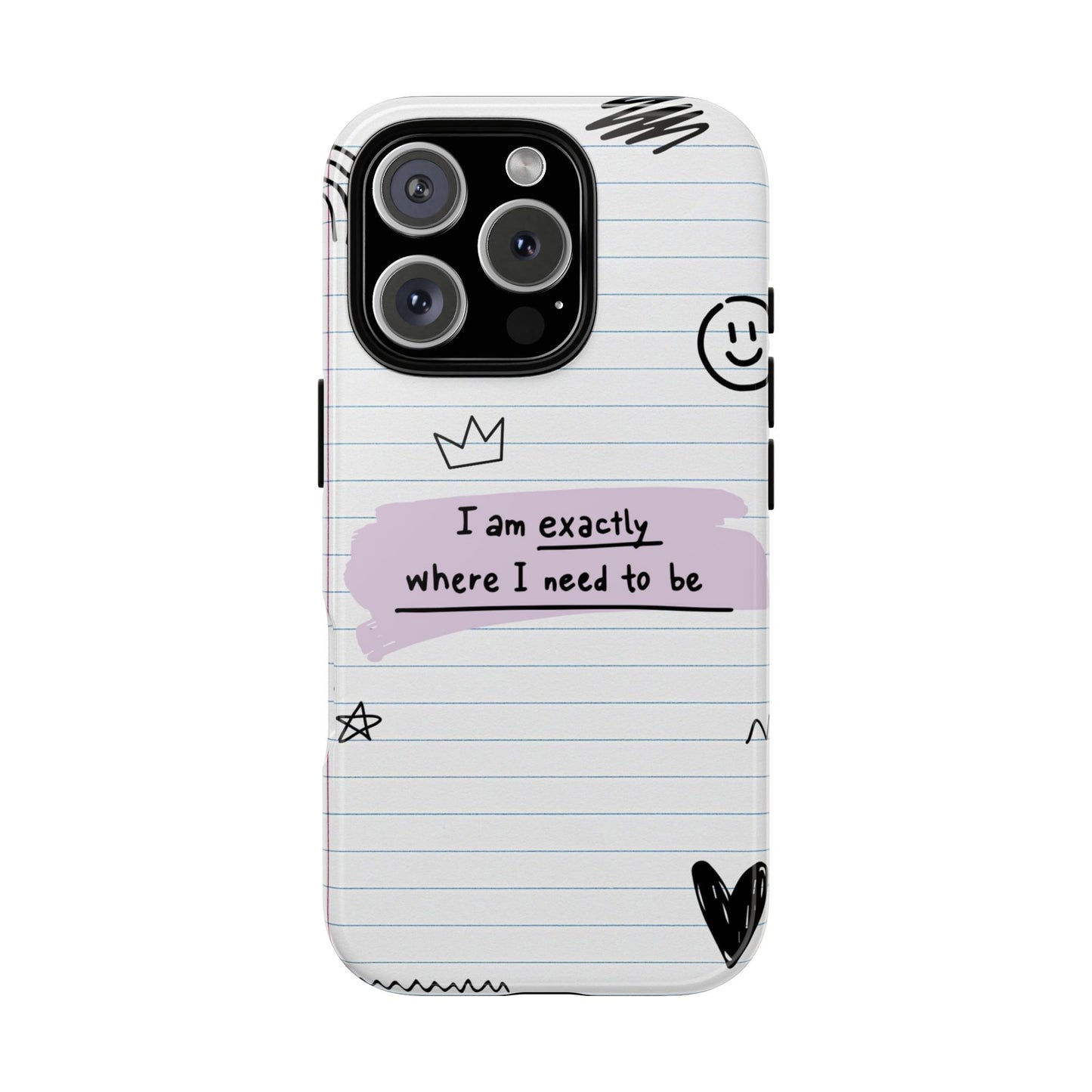 Self Affirmation Doodle Paper Phone Case