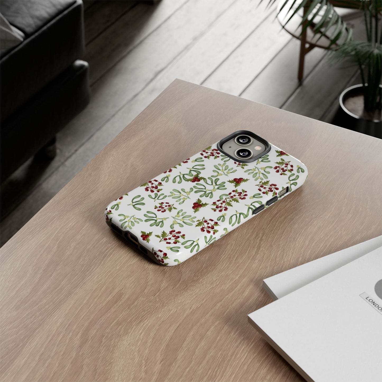 Red Green Watercolor Chriatmas Phone Case
